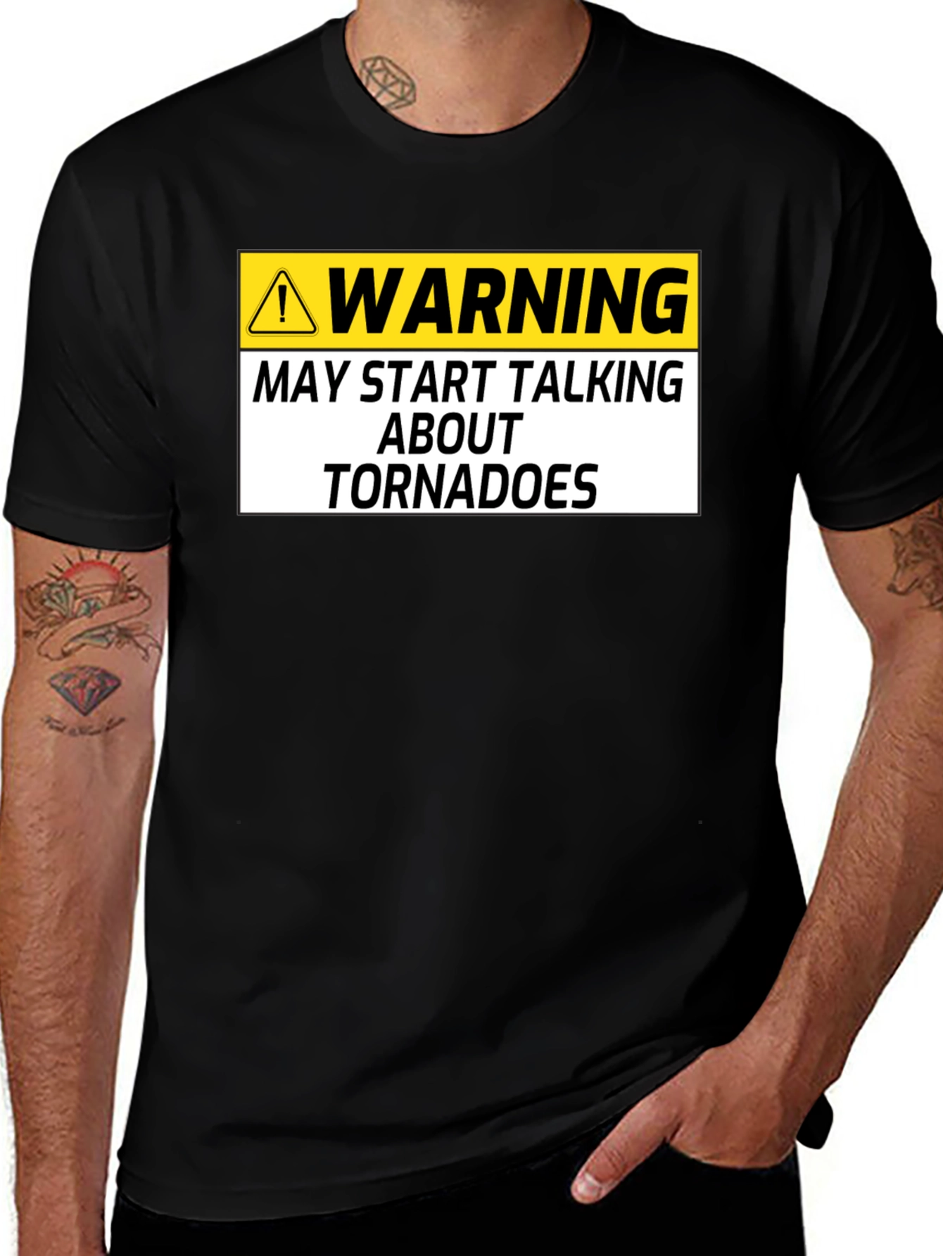 Variant 18 of Warning May Start Talking About Tornadoes Black T-Shirt