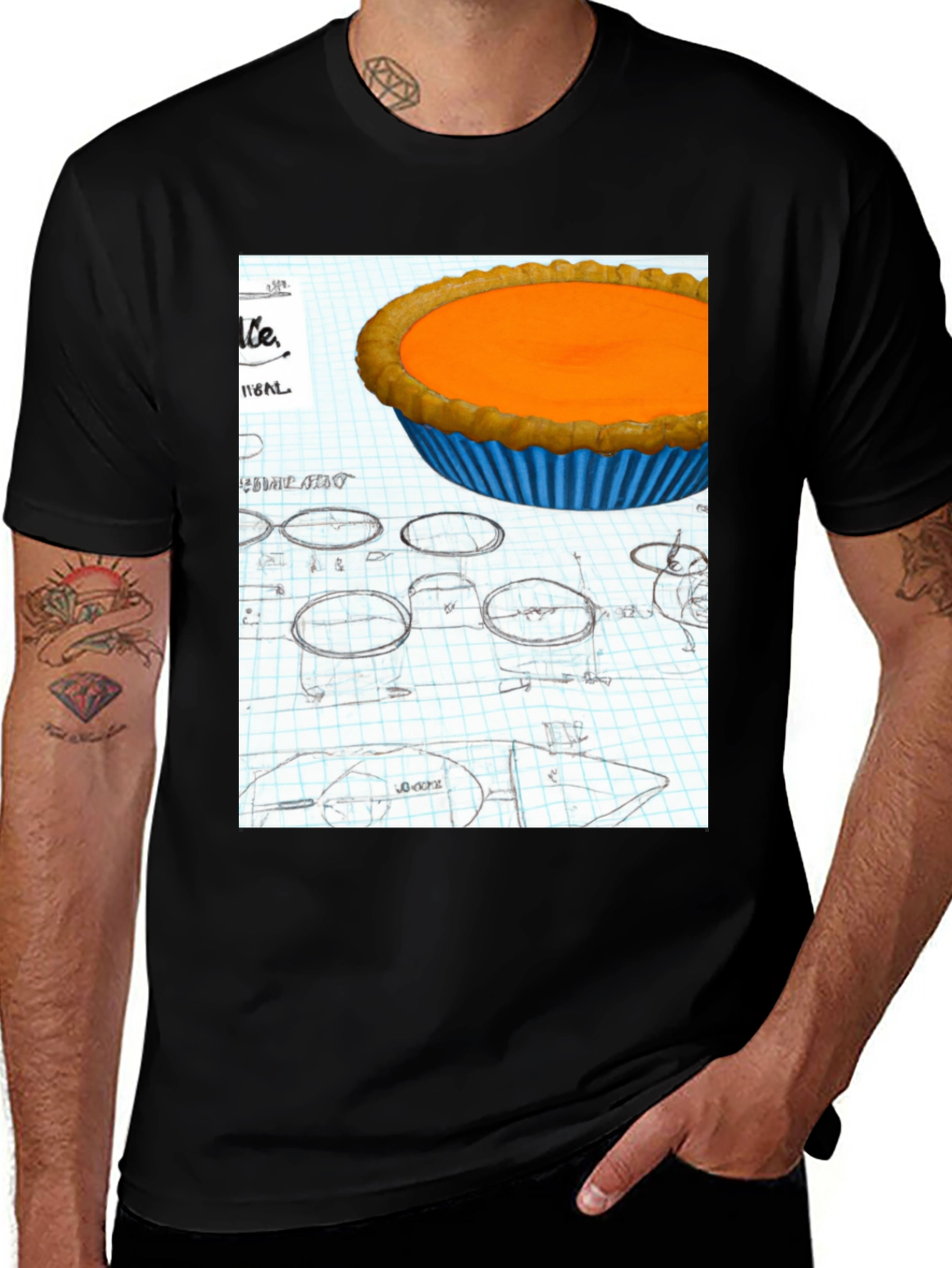 Variant 20 of Pumpkin Pie Blueprint Black T-Shirt