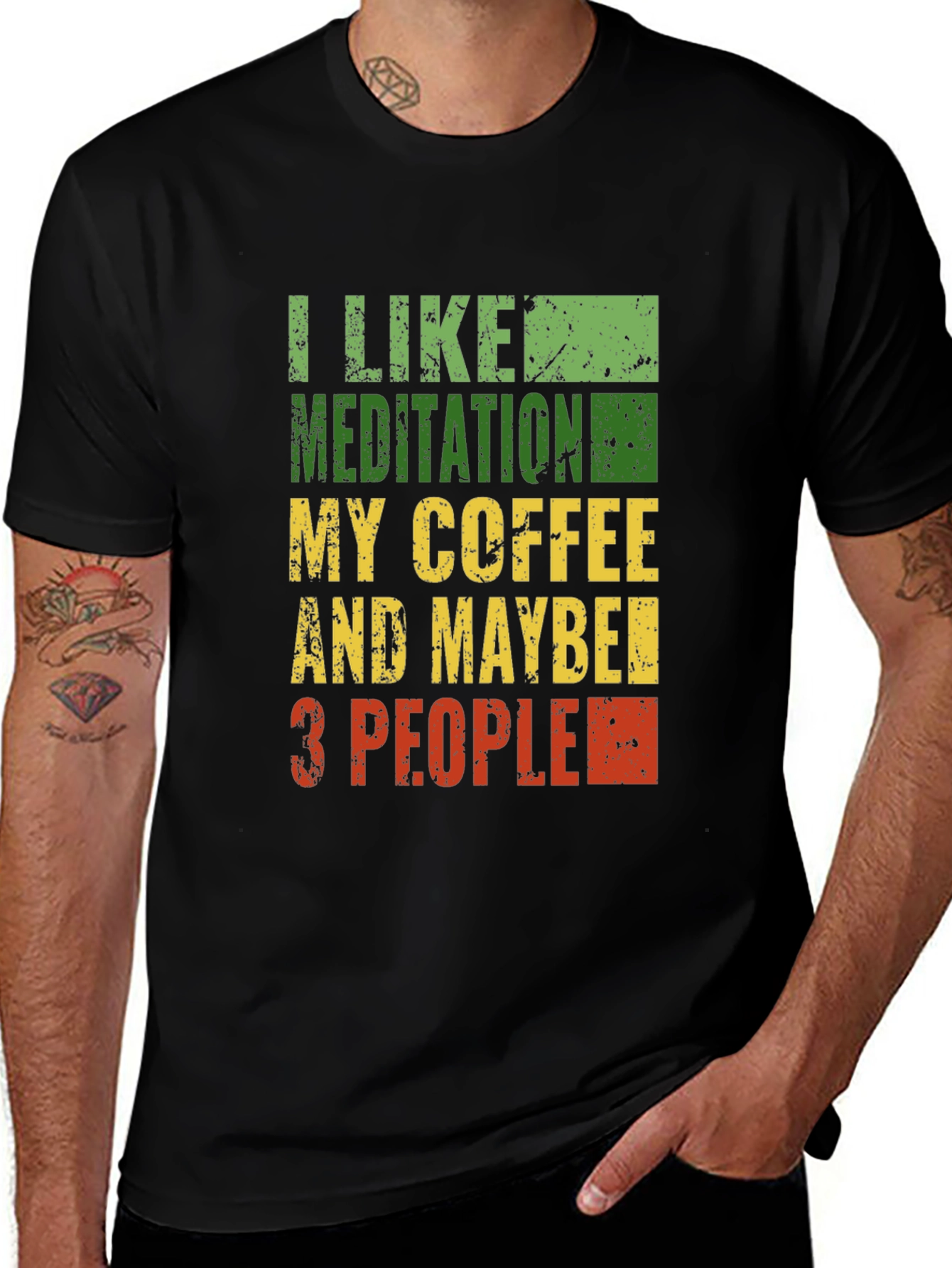 Variant 23 of Meditation, Coffee, and People Graphic Tee