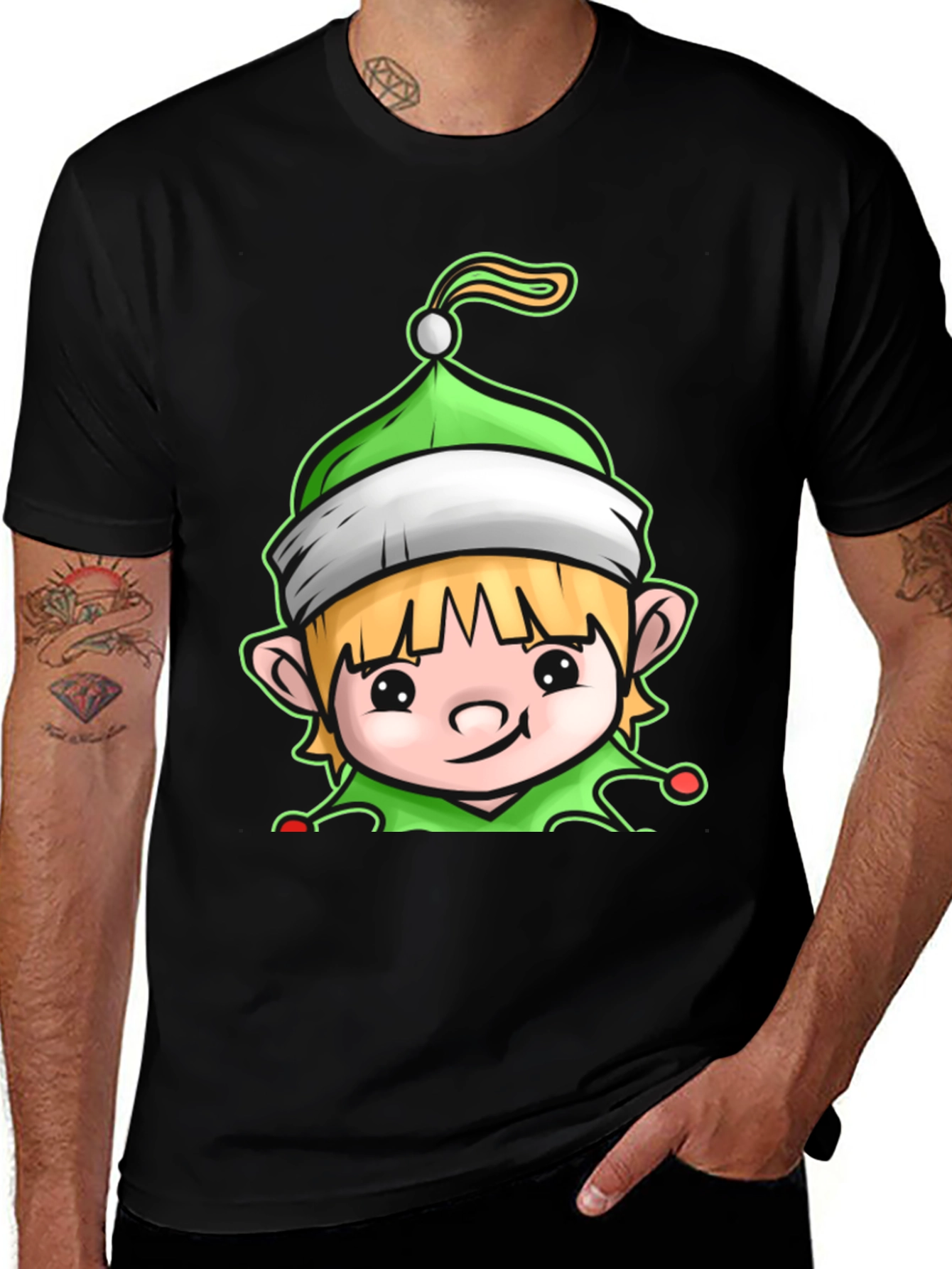 Variant 10 of Elf Graphic Tee - Festive Holiday Shirt