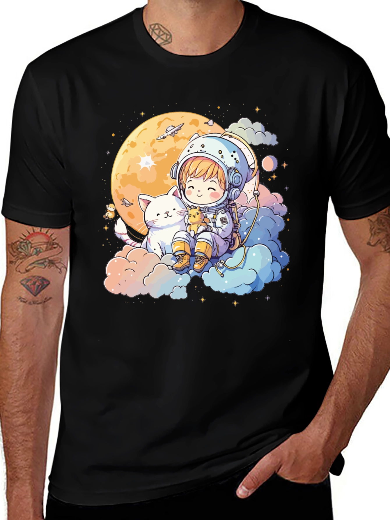 Variant 30 of Astronaut Cat T-Shirt - Cute Space Tee