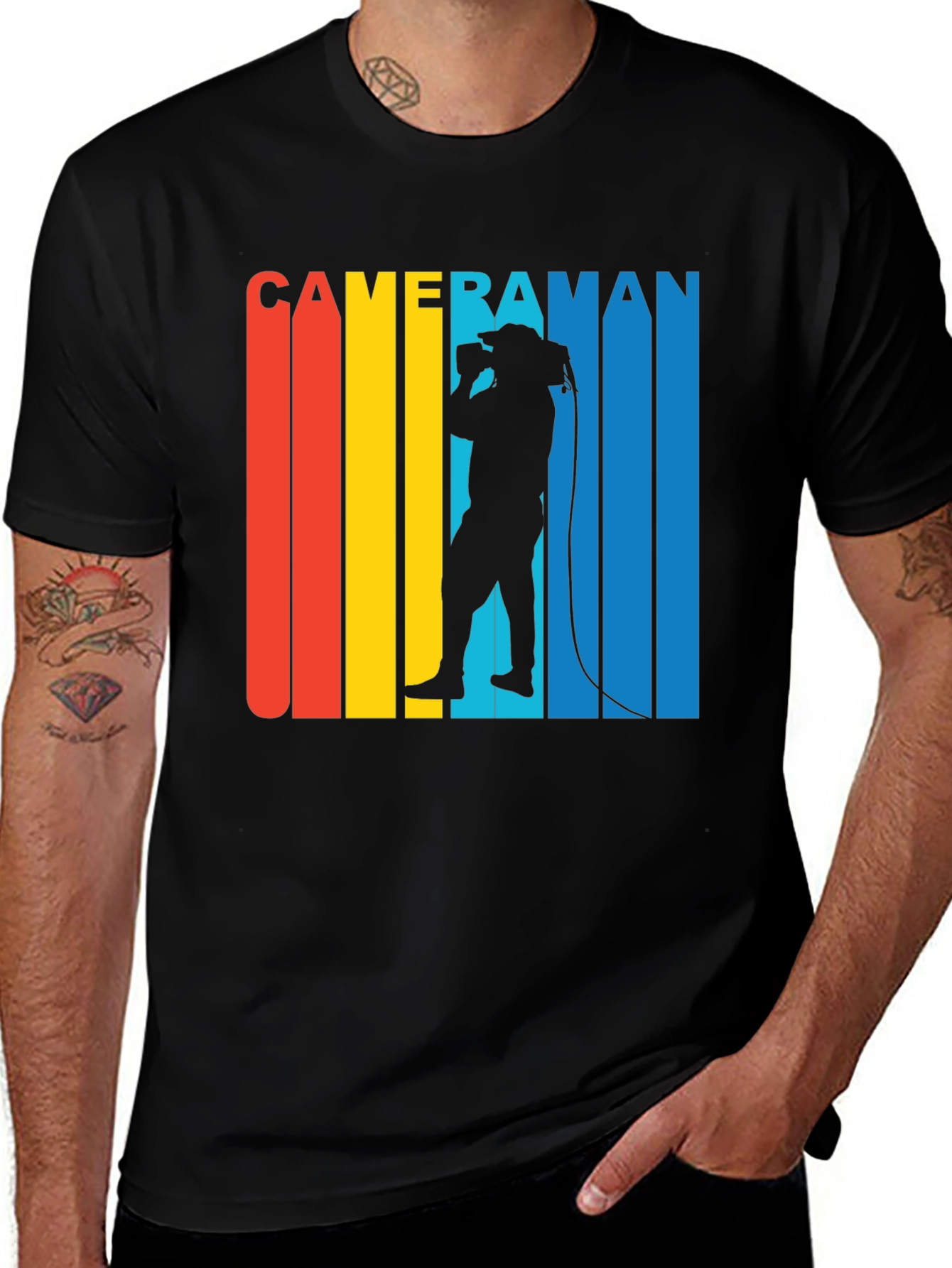 Variant 8 of Retro Cameraman Graphic T-Shirt - Vintage Style