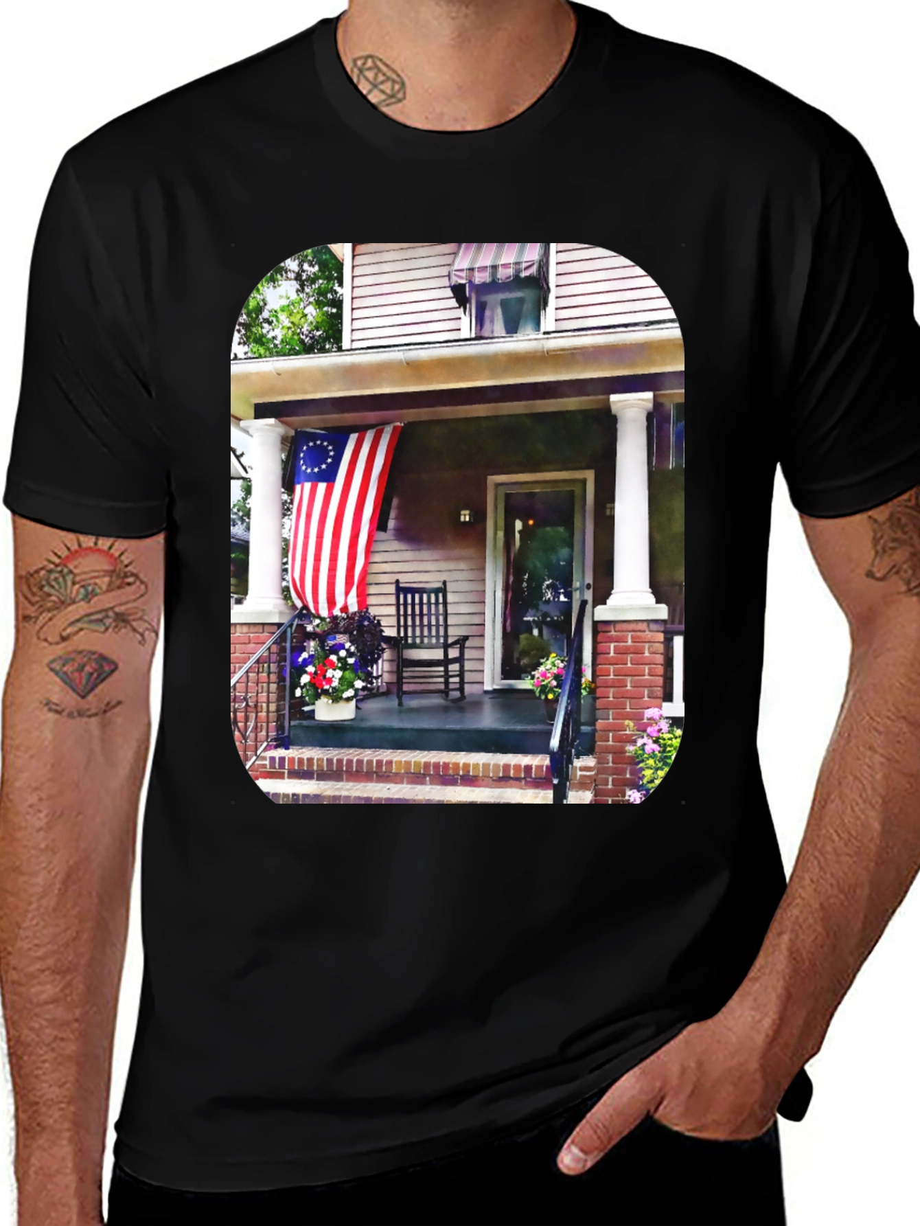Variant 30 of Patriotic Porch Graphic Tee