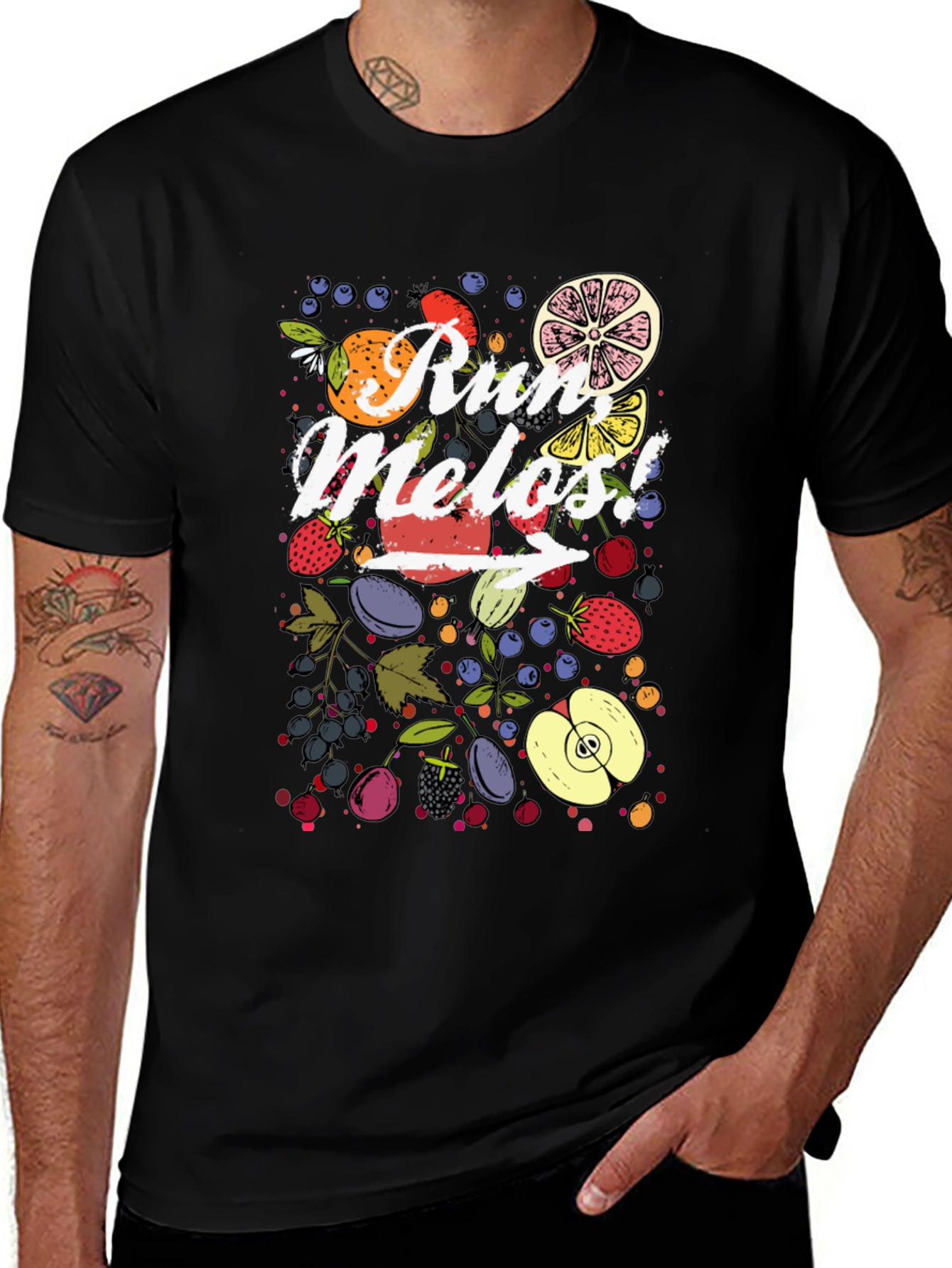 Run Melos T-Shirt: Fruit Design Graphic Tee