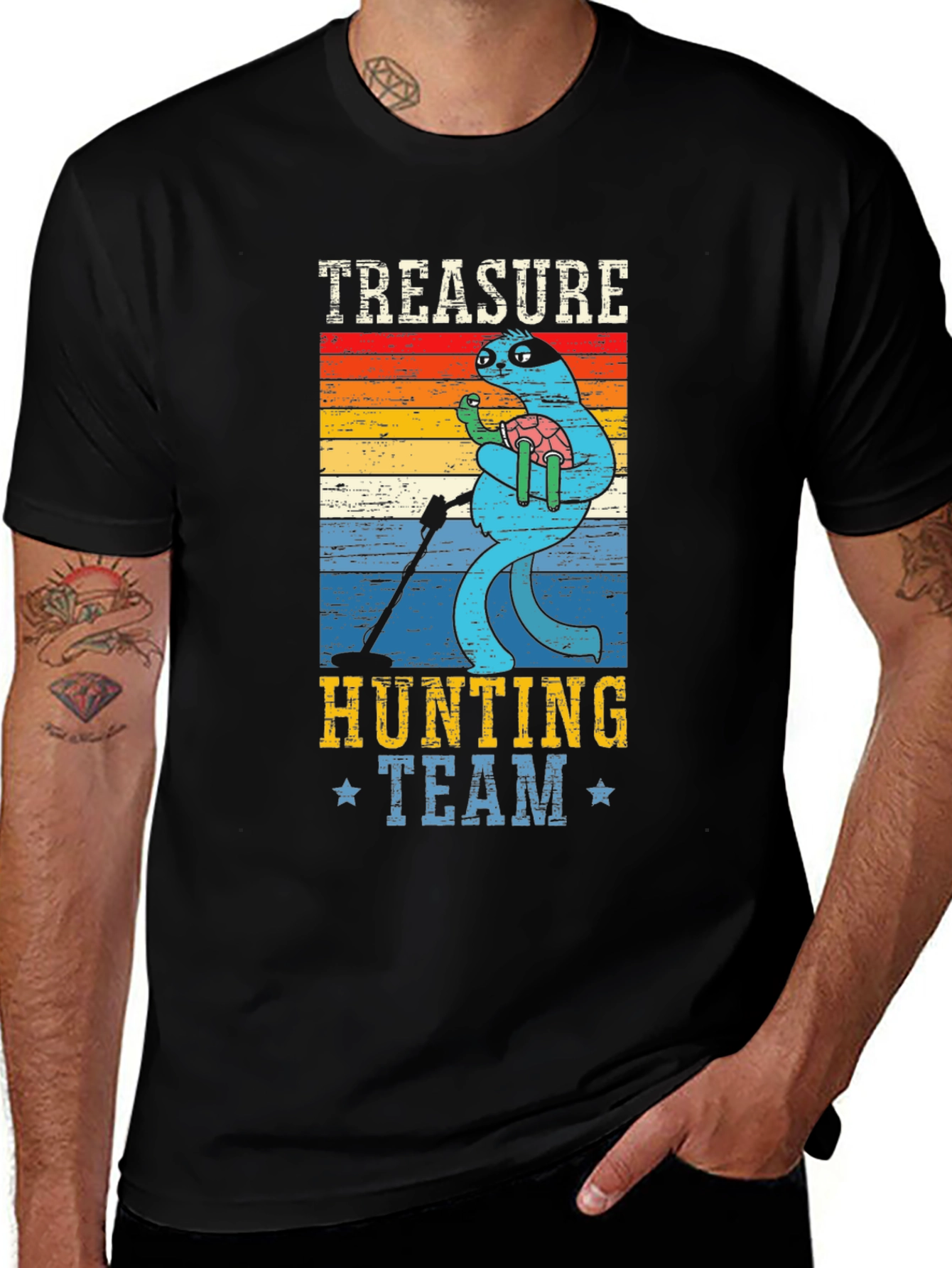 Variant 18 of Treasure Hunting Team Sloth Graphic T-Shirt
