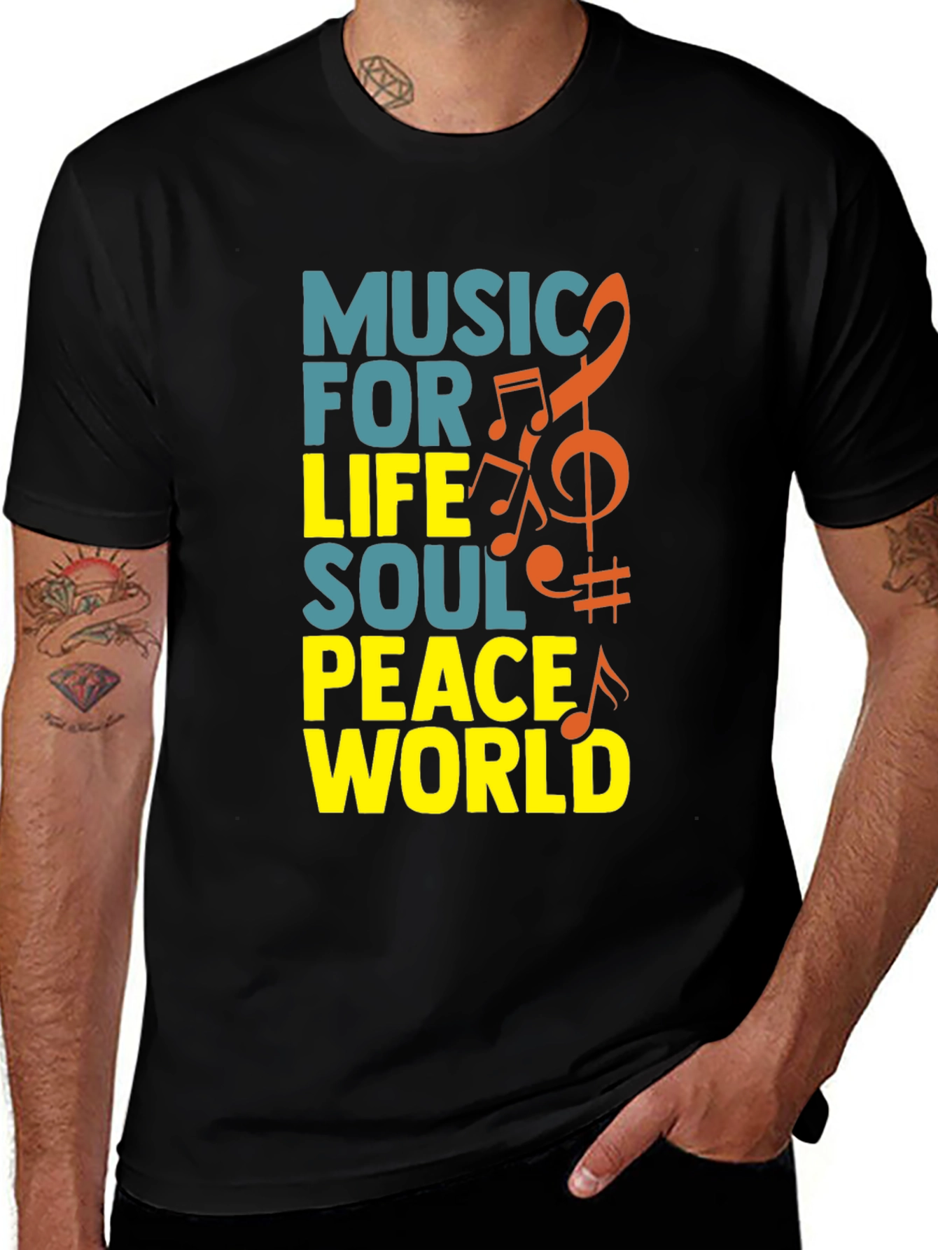 Variant 5 of Music for Life T-Shirt - Soul, Peace, World Design