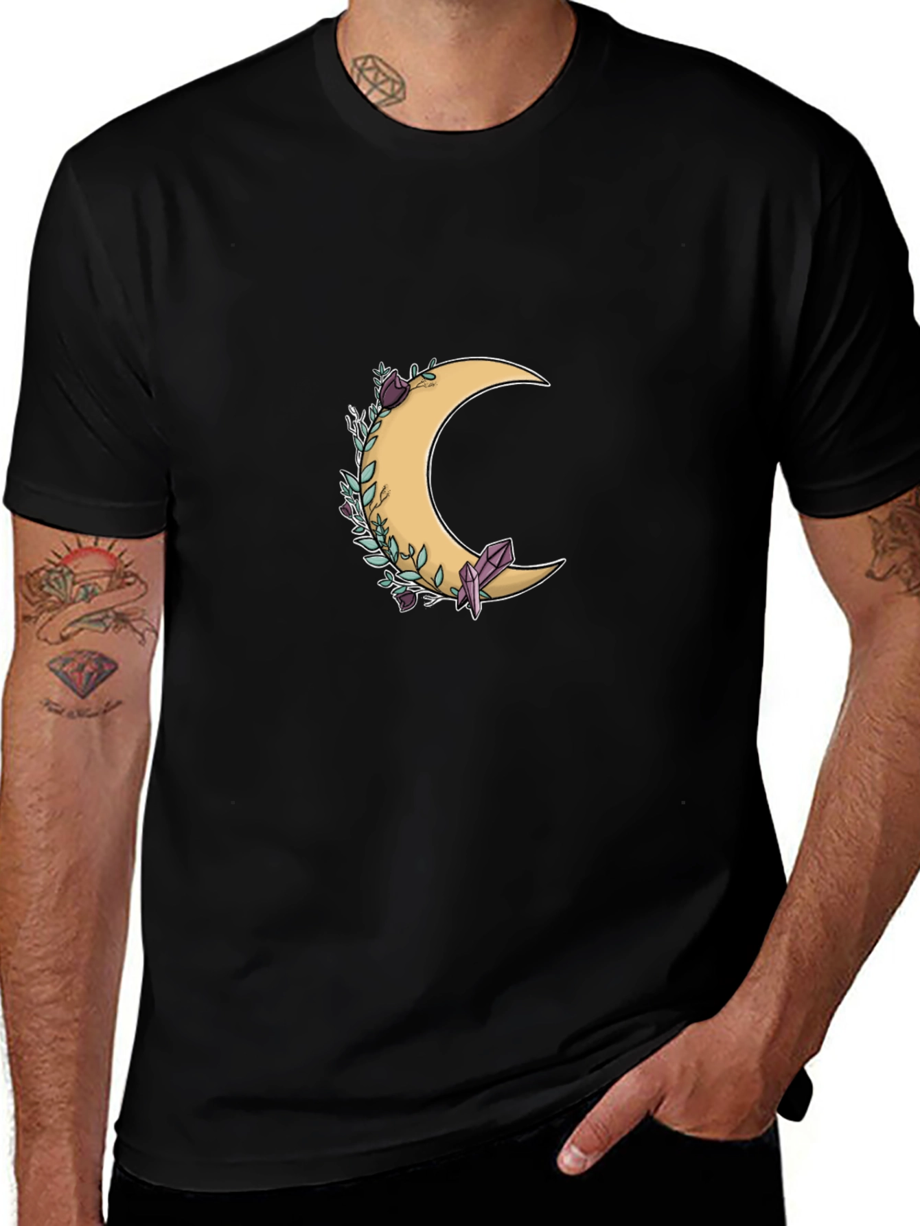 Crescent Moon & Crystal Graphic Tee