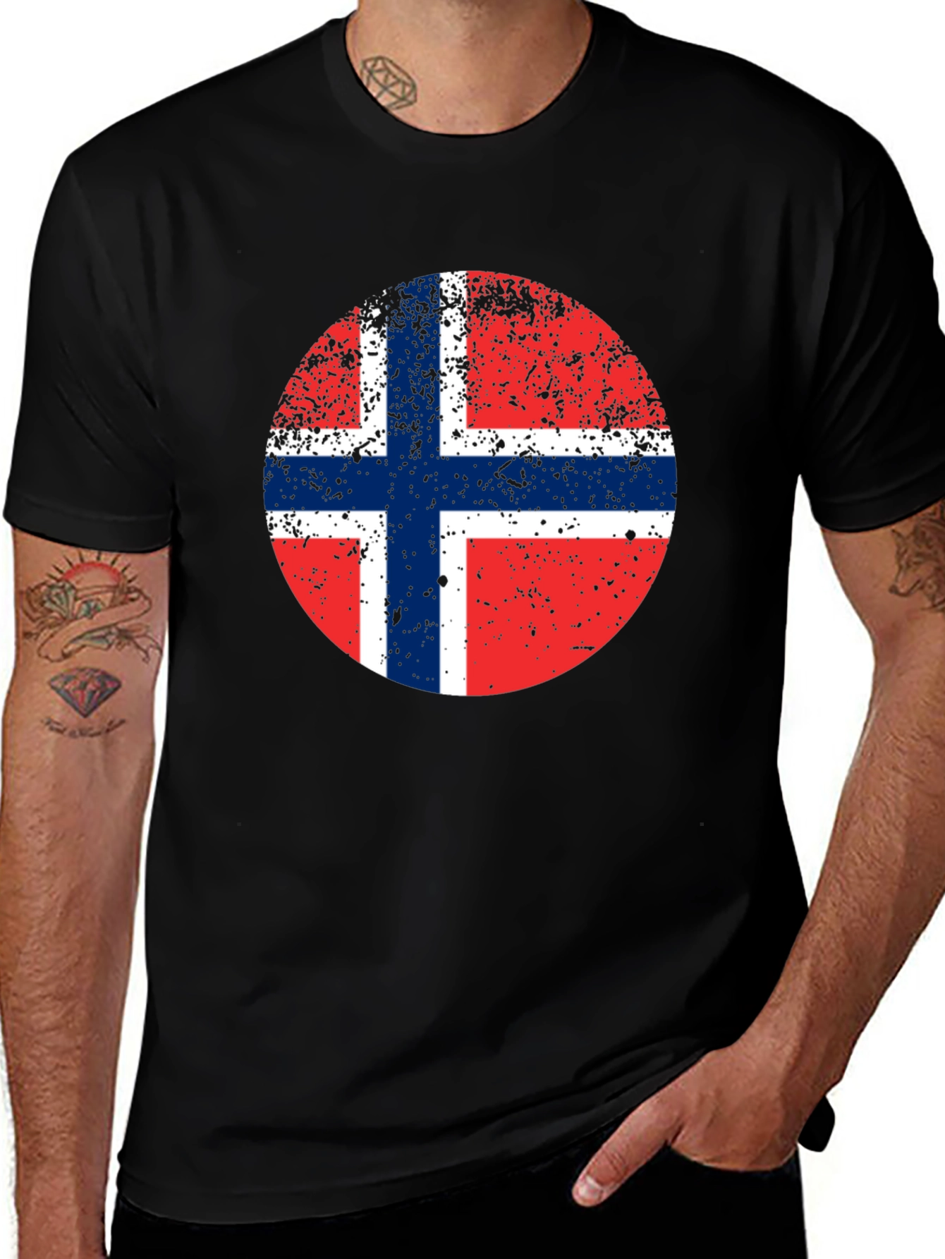 Norway Flag Graphic Print Men's T-Shirt