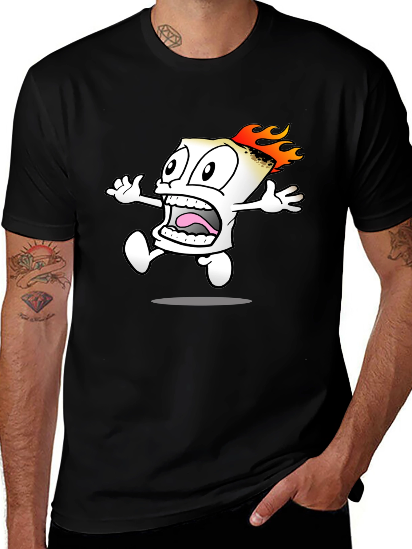 Variant 17 of Burning Cigarette Cartoon Graphic T-Shirt