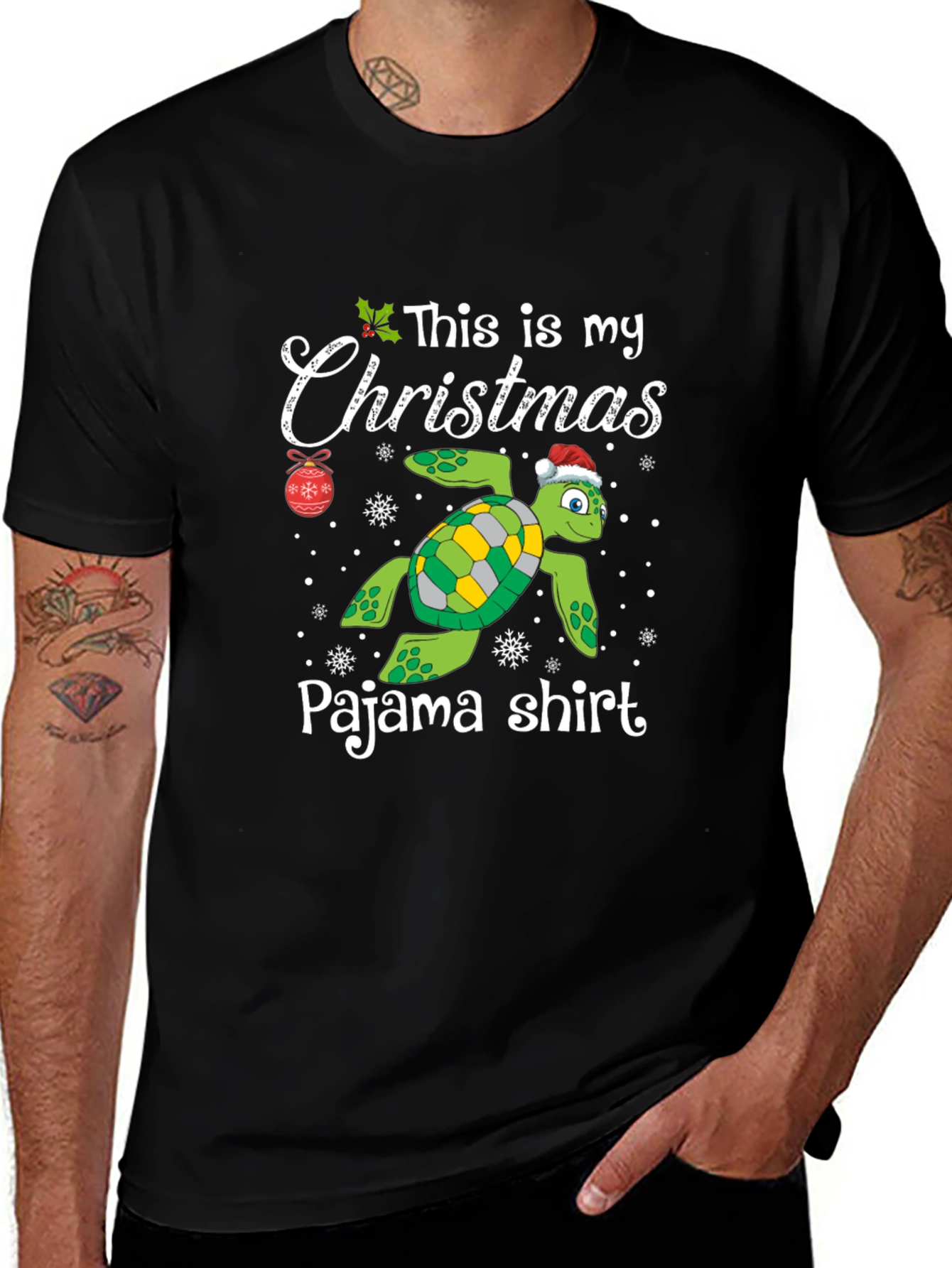Christmas Turtle Pajama Shirt