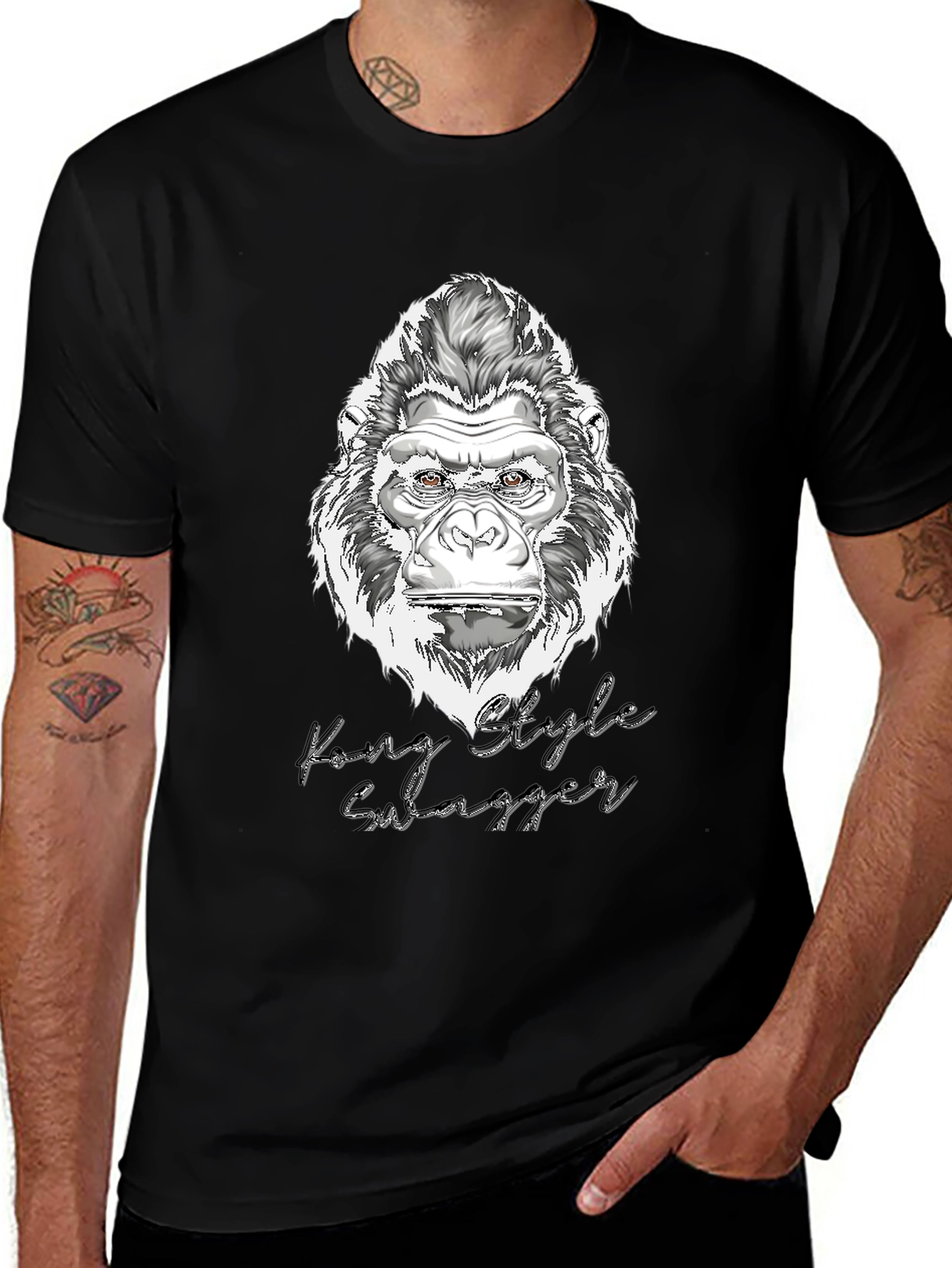 Variant 14 of Kong Style Swagger T-Shirt: Graphic Gorilla Tee for Men