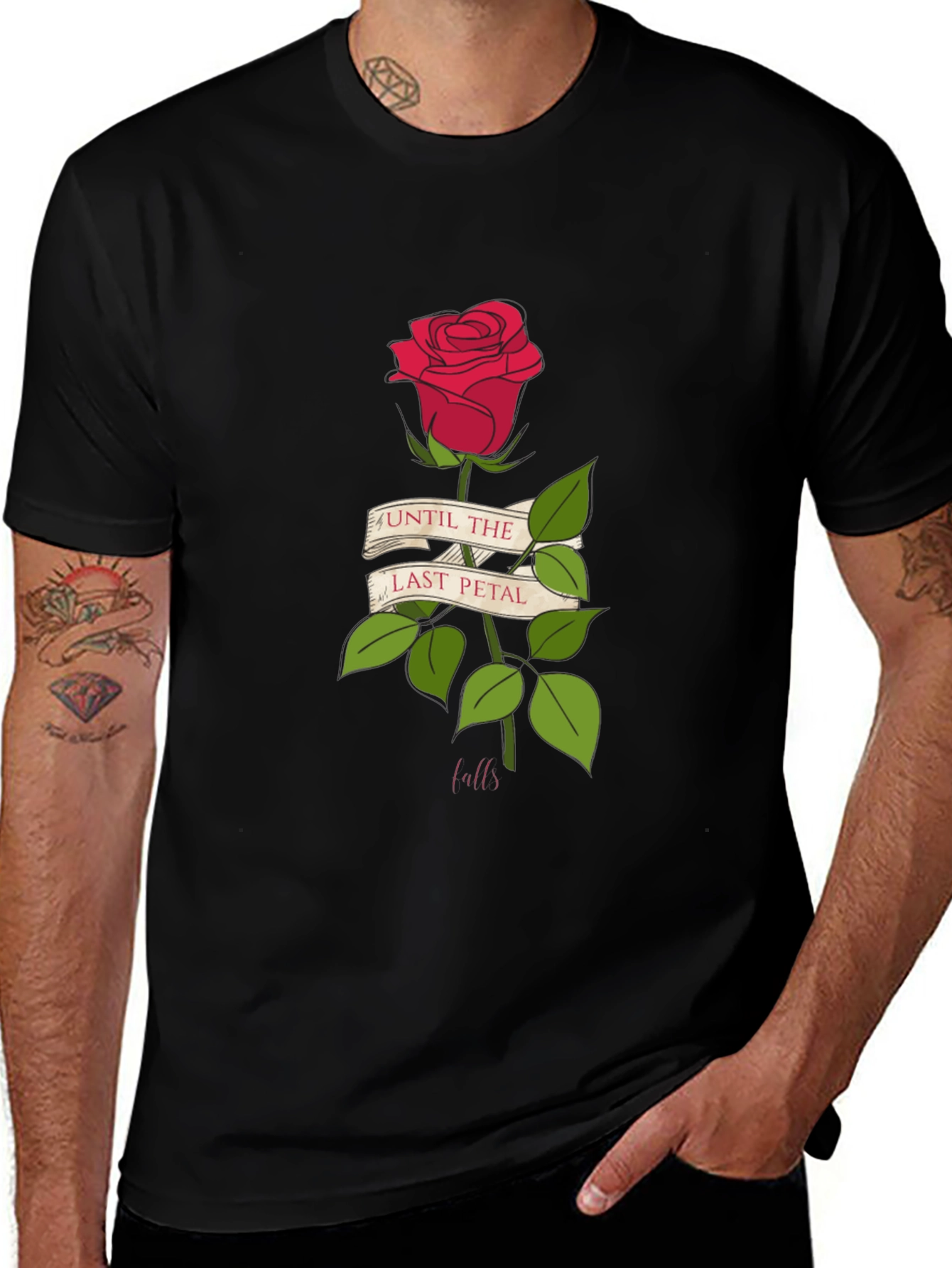 Variant 13 of Until Last Petal Falls Rose Graphic Tee