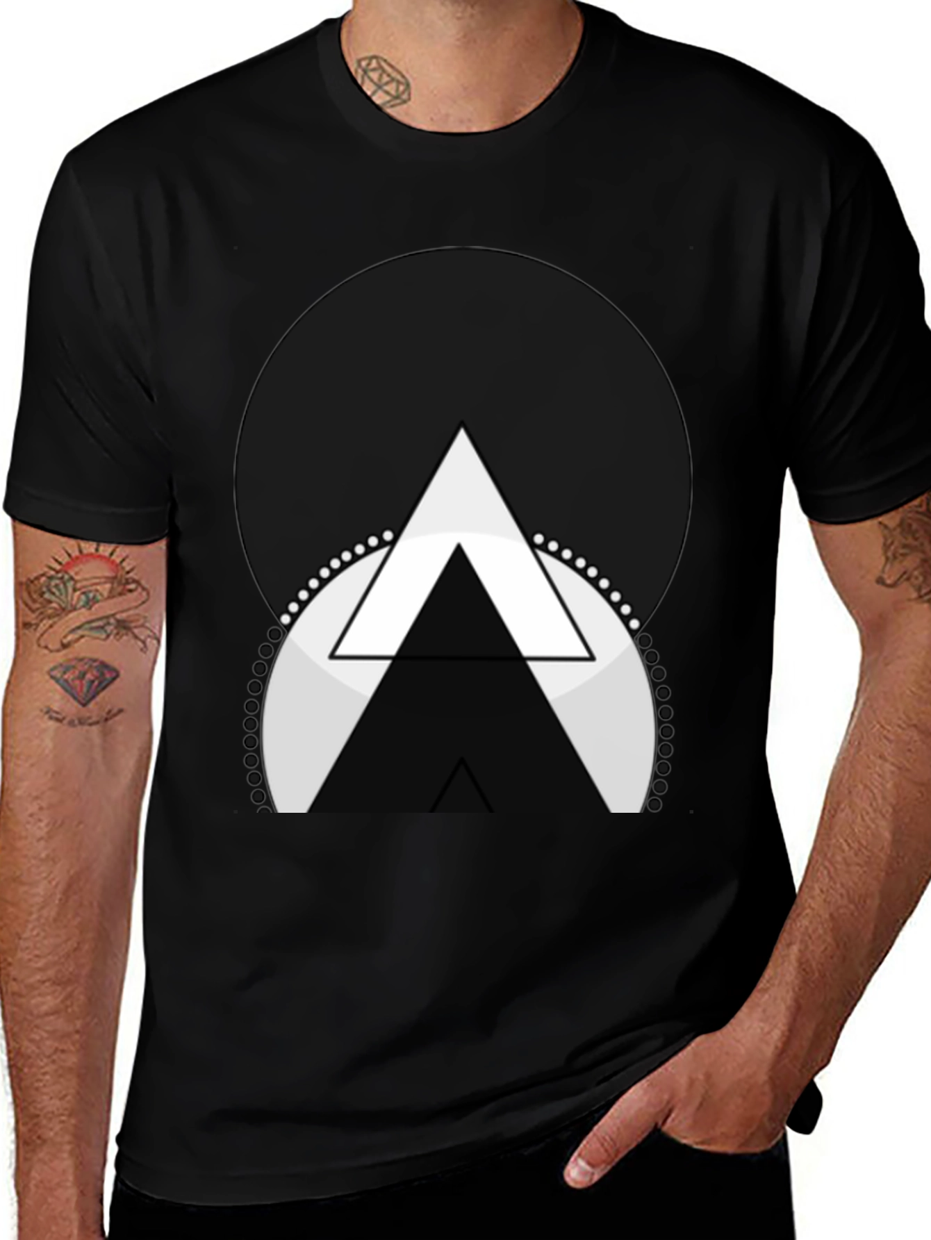 Variant 12 of Abstract Triangle Graphic Tee - Modern Design Shirt