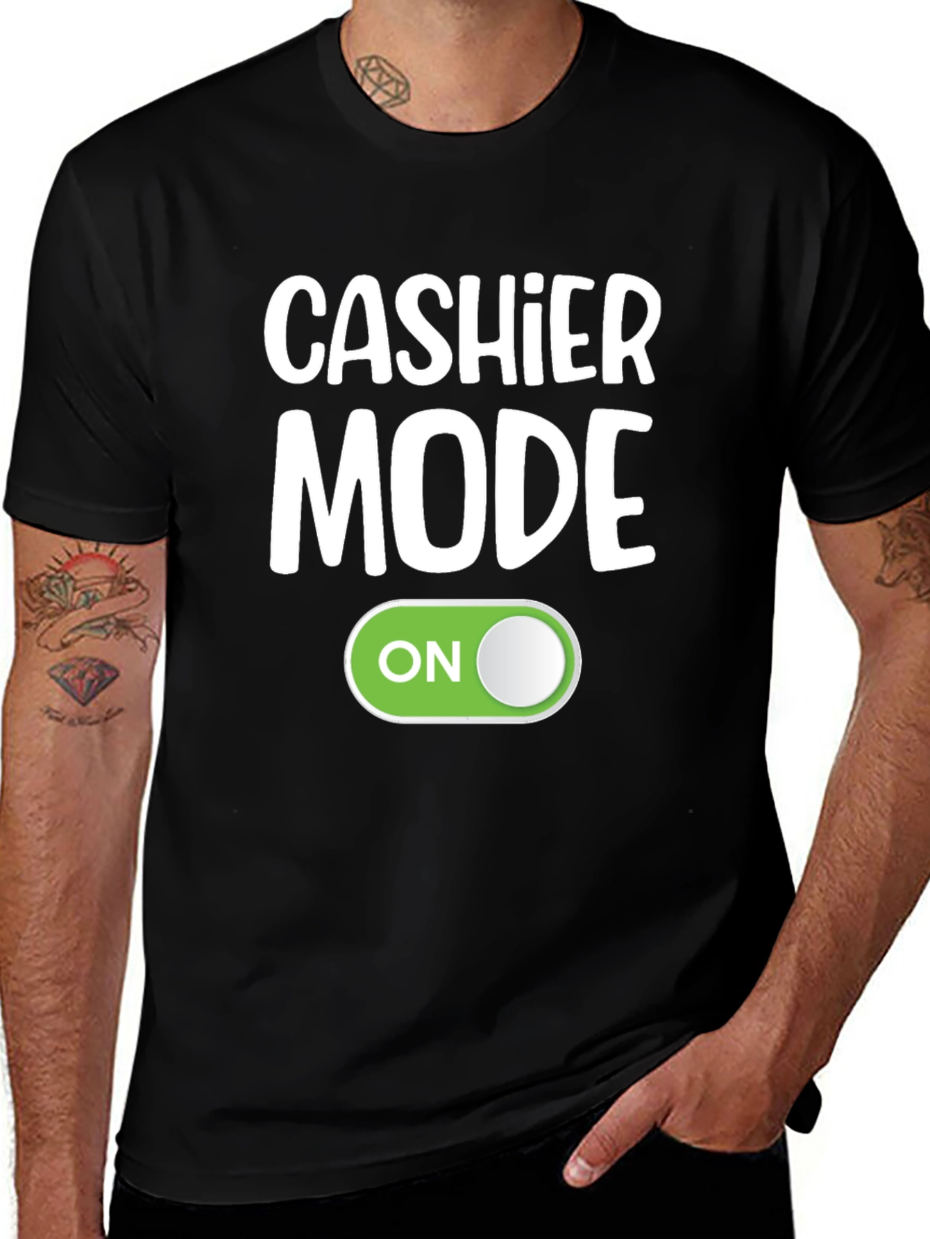 Variant 20 of Cashier Mode On Black T-Shirt Funny Employee Gift