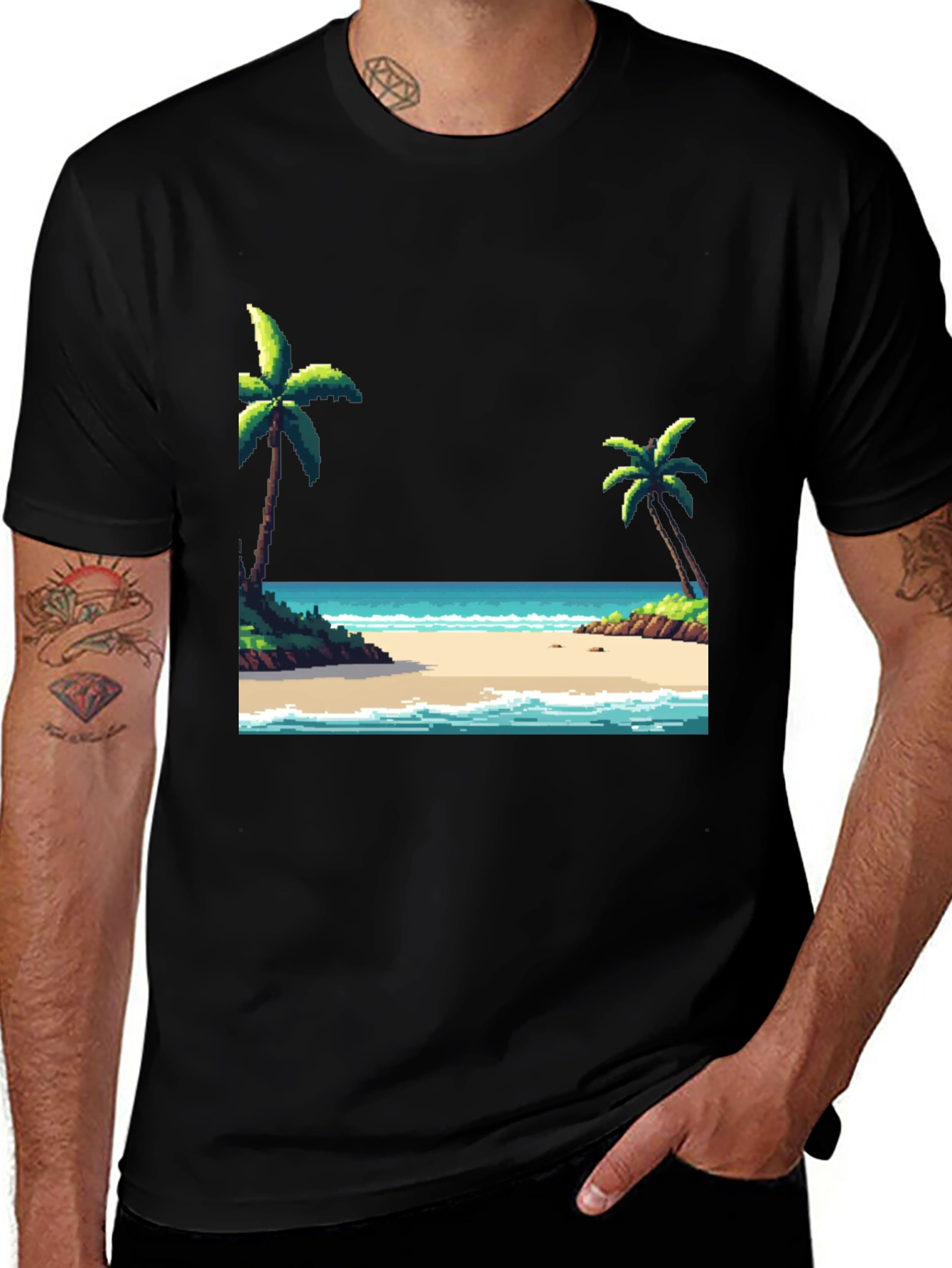 Variant 24 of Pixel Beach T-Shirt - Retro Summer Vibes