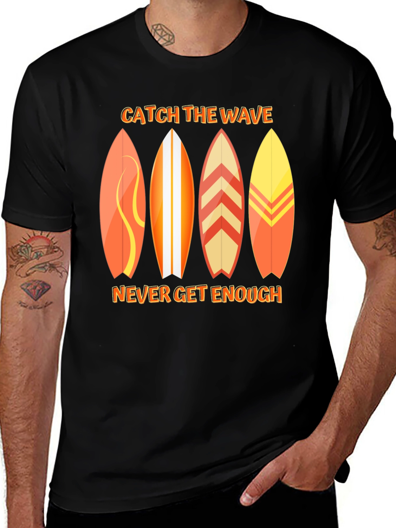 Variant 6 of Catch the Wave Graphic Tee - Surfing Lover T-Shirt