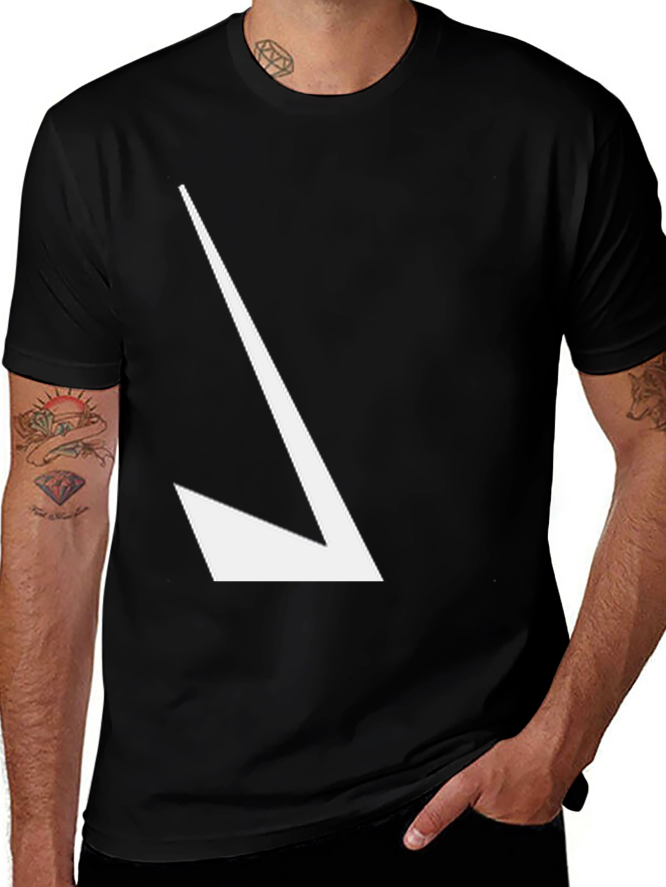 Variant 14 of Modern Arrow Graphic Tee - Black Casual Shirt
