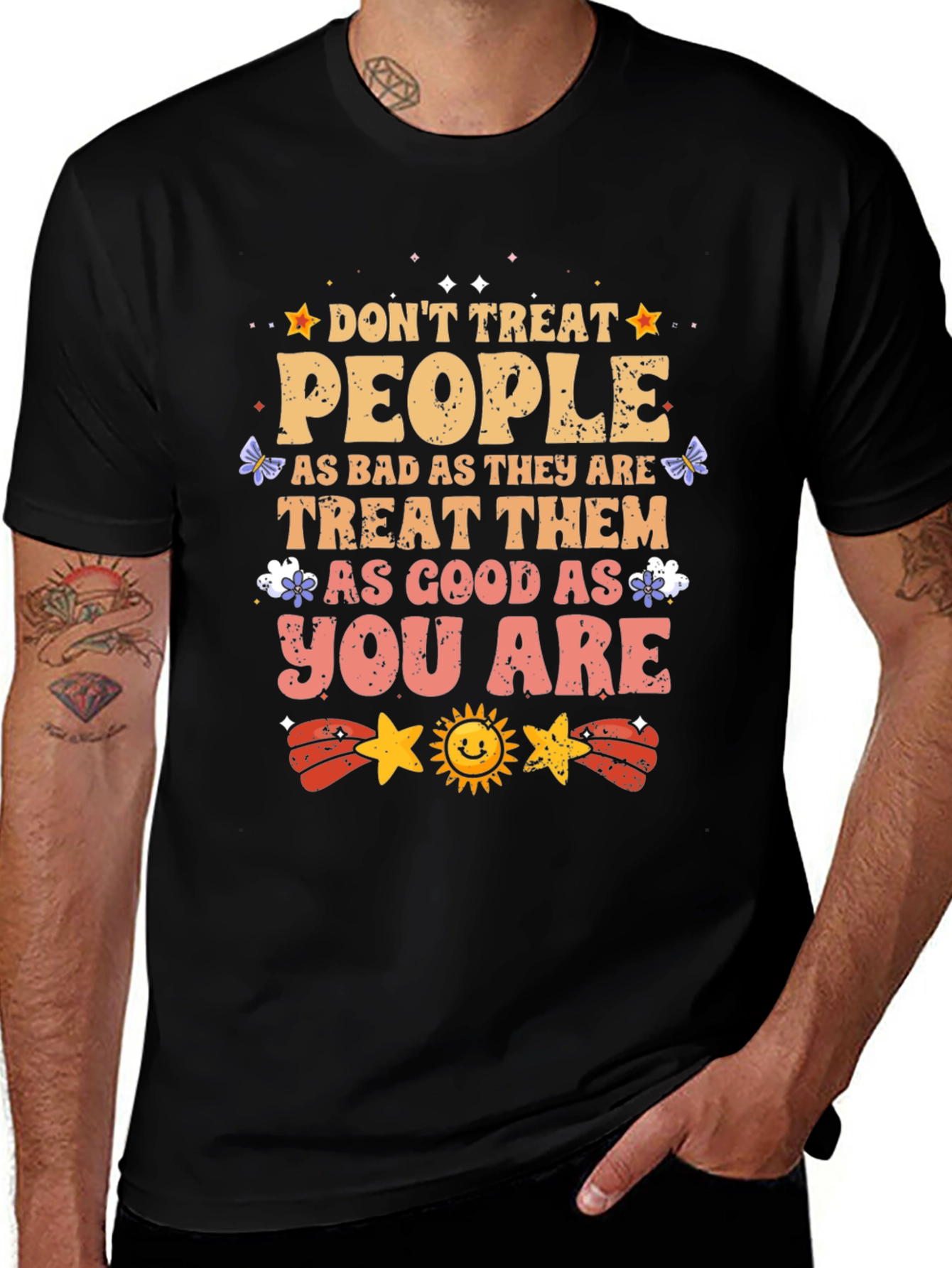 Variant 29 of Inspirational Graphic T-Shirt - Treat People With Kindness