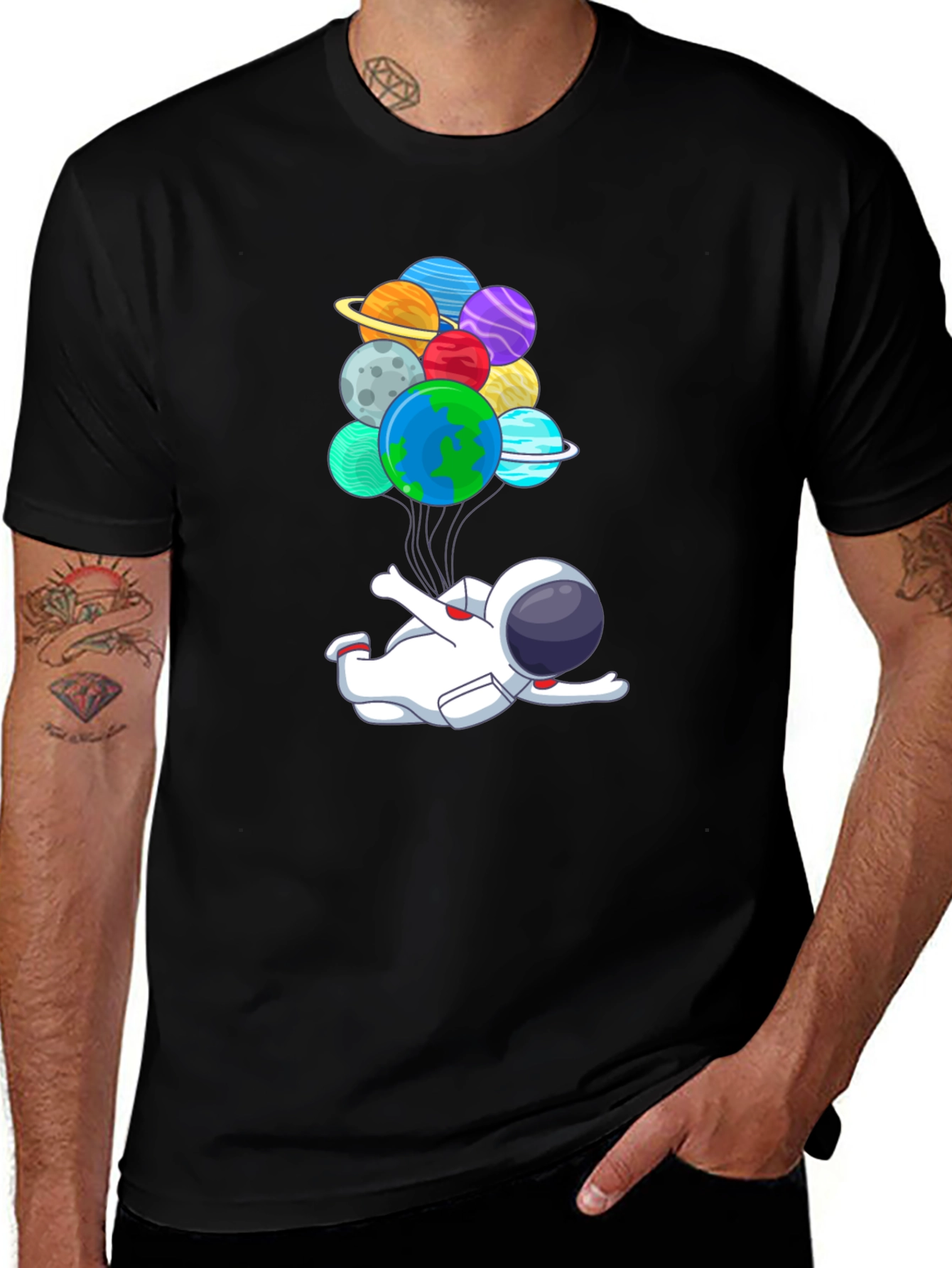 Variant 19 of Astronaut Planet Balloon Graphic Tee