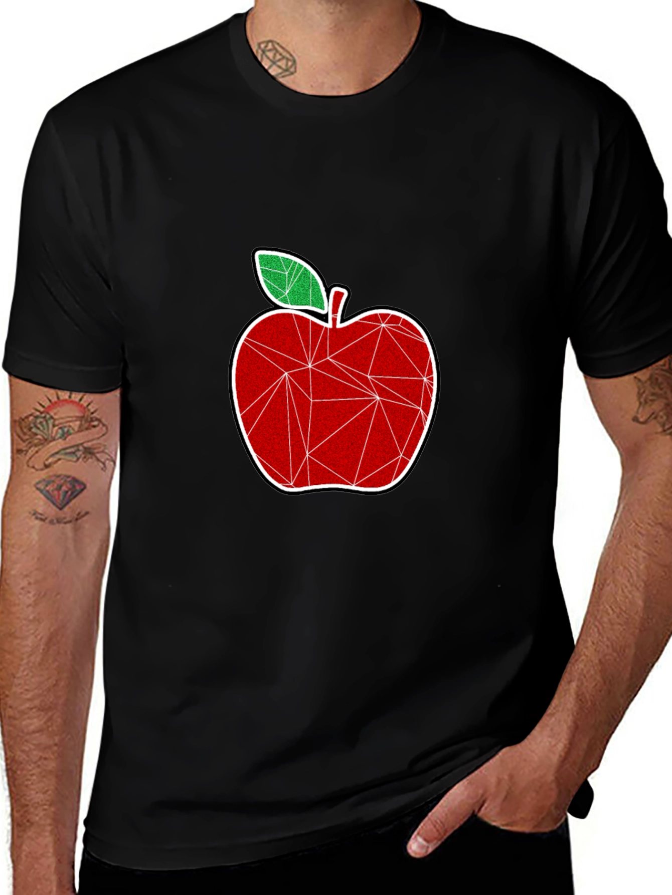 Variant 7 of Geometric Apple Graphic Tee - Stylish Modern Design
