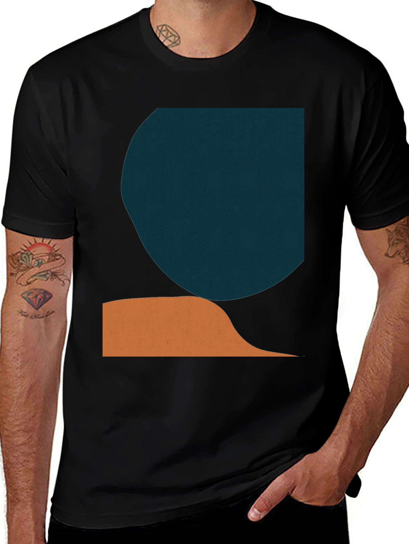 Variant 30 of Modern Geometric Graphic Tee - Black