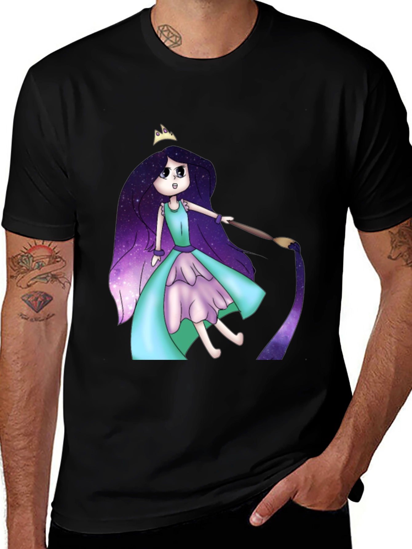 Variant 4 of Galaxy Girl Painting T-Shirt - Cool Graphic Tee