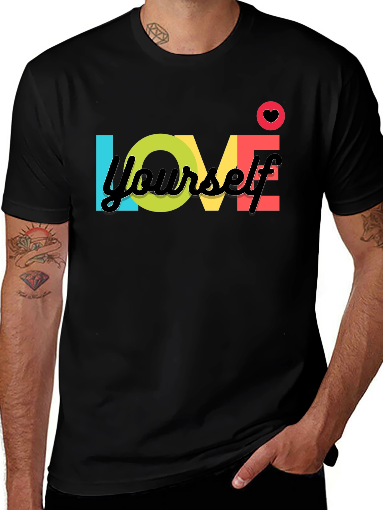 Variant 23 of Love Yourself Graphic Tee - Positive Vibes Shirt