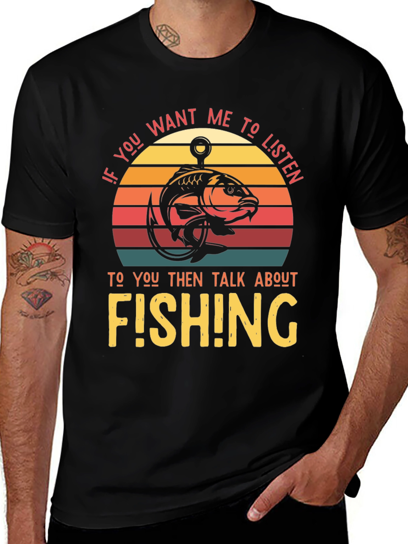 Variant 19 of Fishing T-Shirt - If You Want Me to Listen Graphic Tee