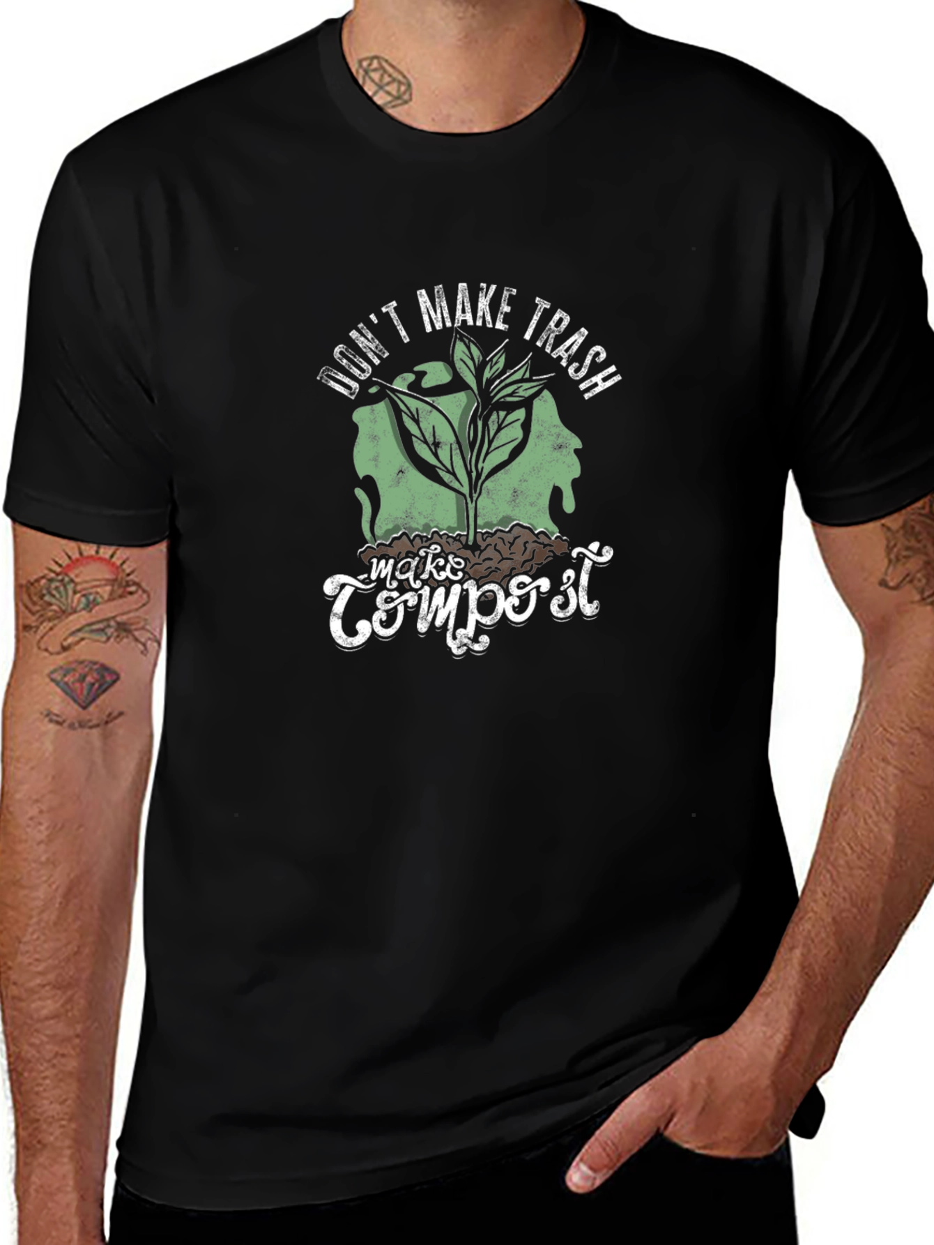 Eco-Friendly 'Make Compost' Graphic T-Shirt
