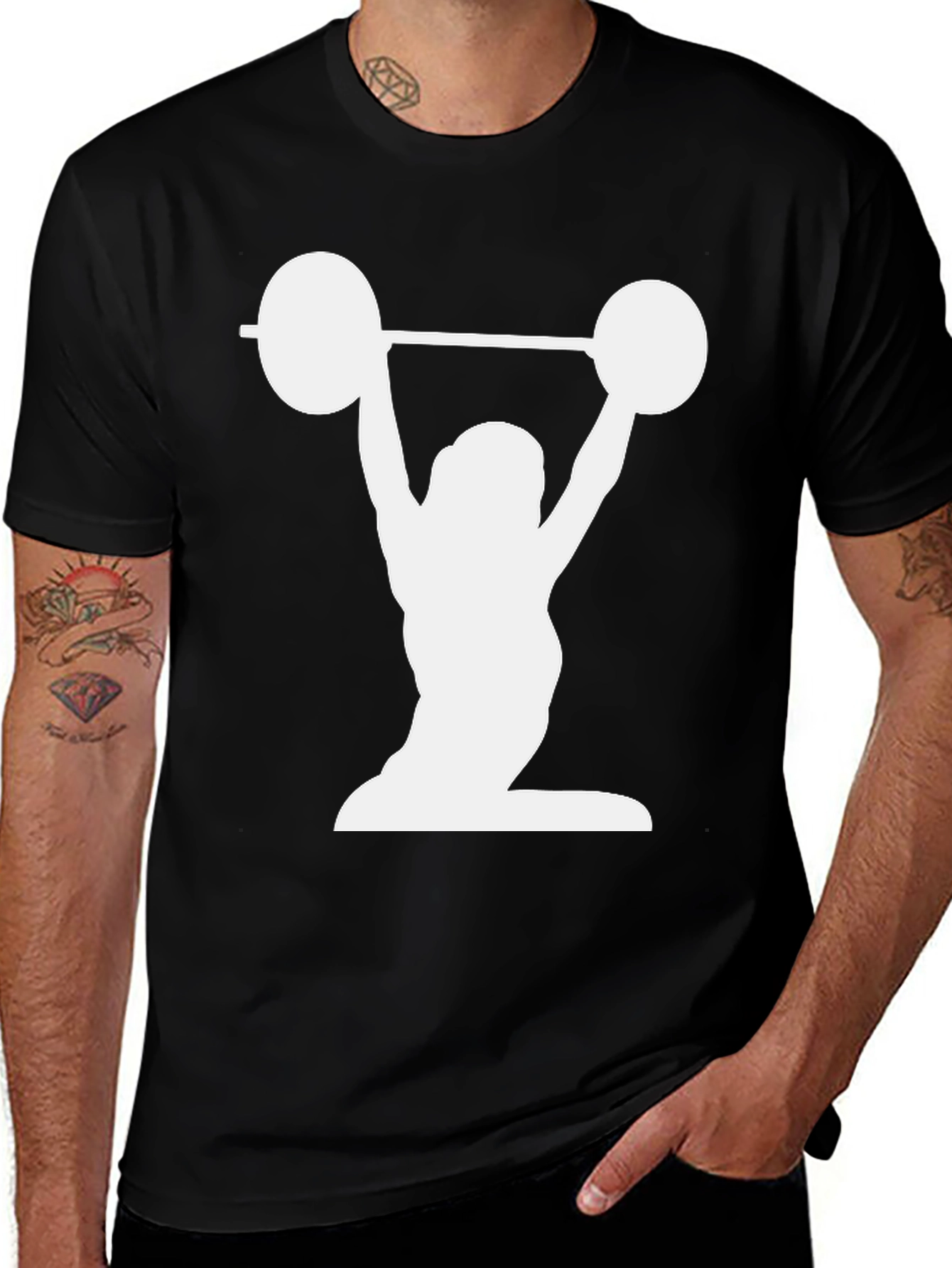 Variant 10 of Weightlifting Silhouette Graphic T-Shirt