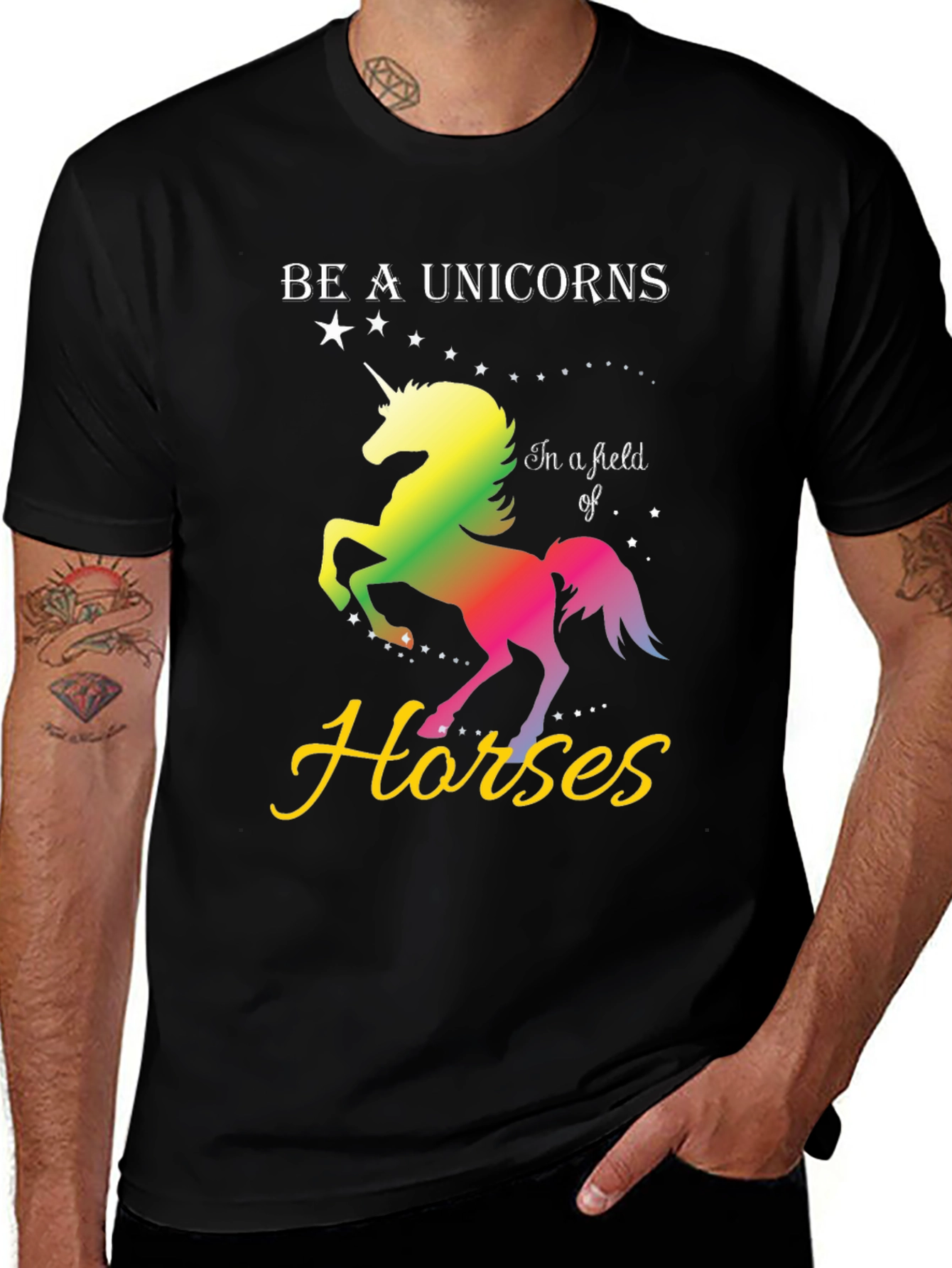 Variant 14 of Be A Unicorns T-Shirt - Black