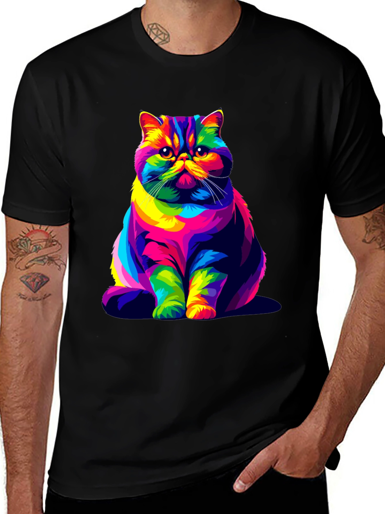 Variant 10 of Rainbow Cat Graphic T-Shirt - Bold & Colorful