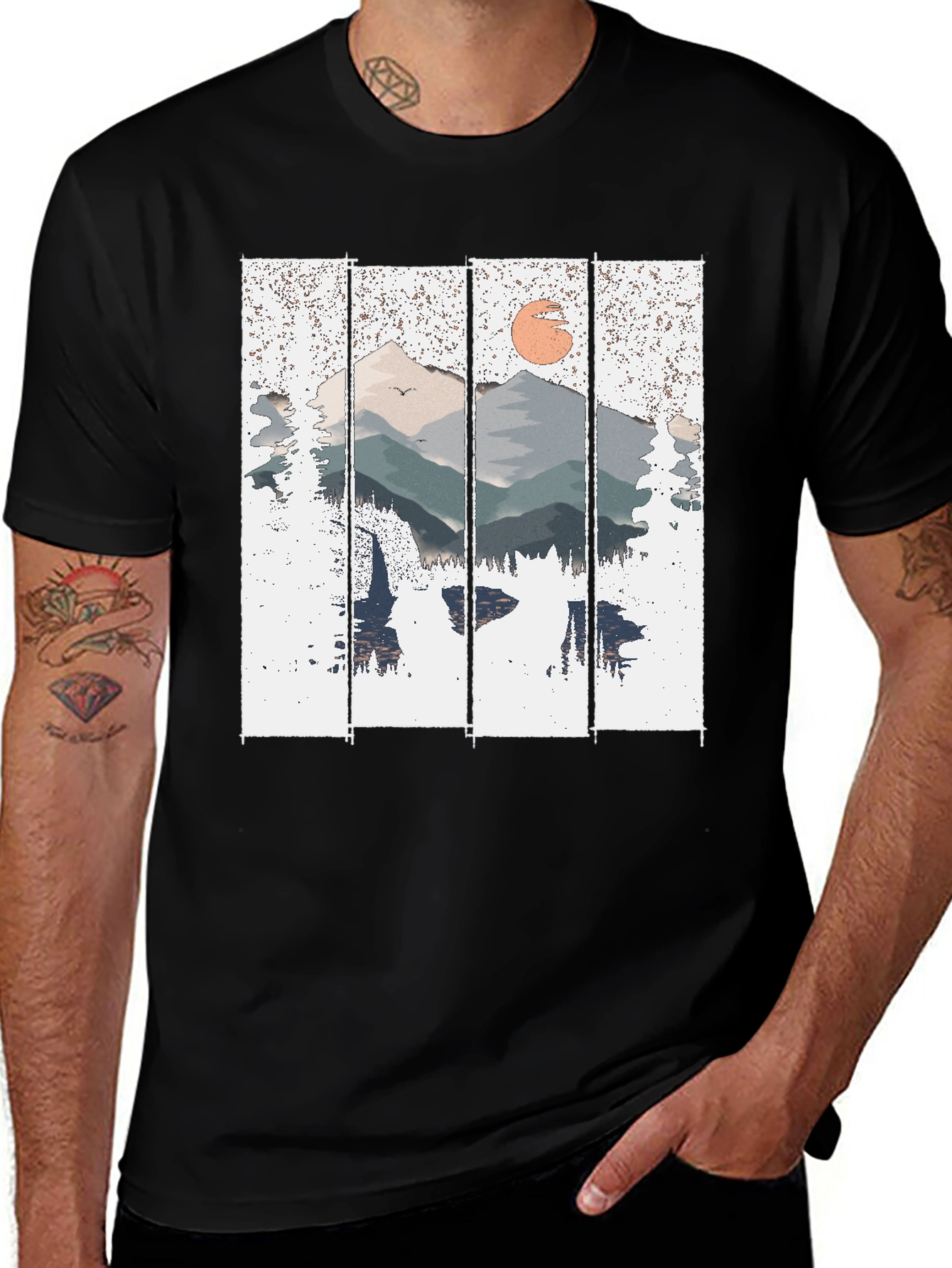 Variant 23 of Mountain Sunset Graphic Tee - Nature Inspired Shirt