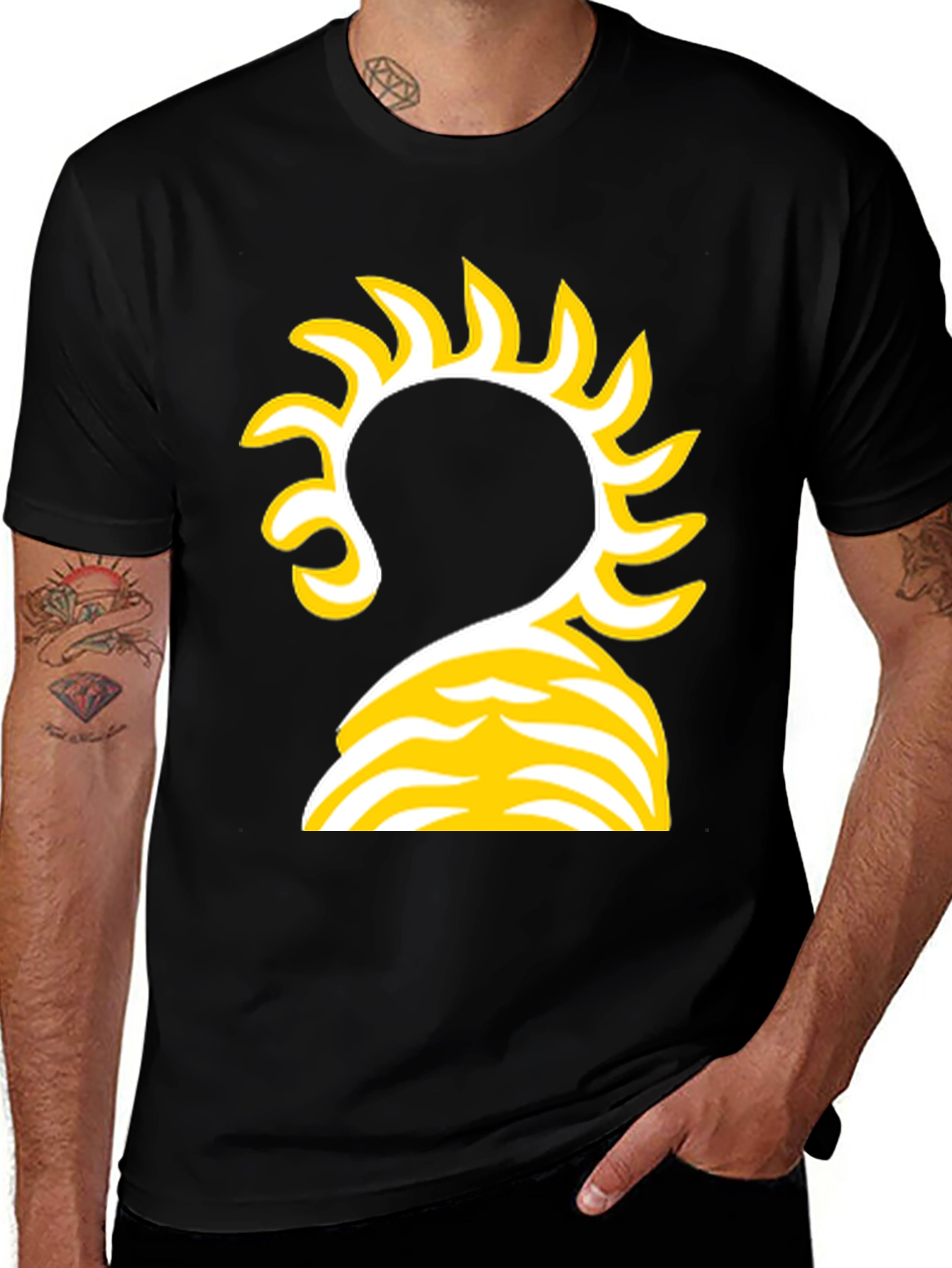 Variant 23 of Sunburst Graphic Tee - Black Cotton Blend