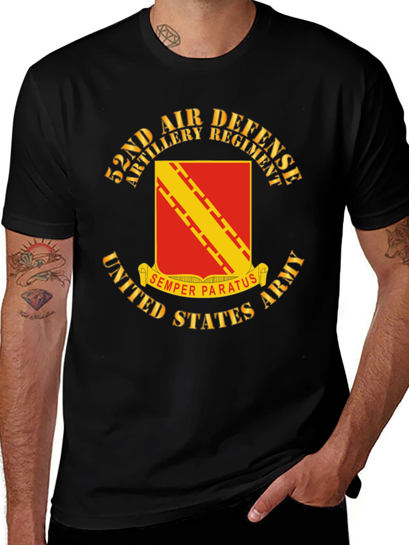 52nd Air Defense Artillery Regiment Black T-Shirt