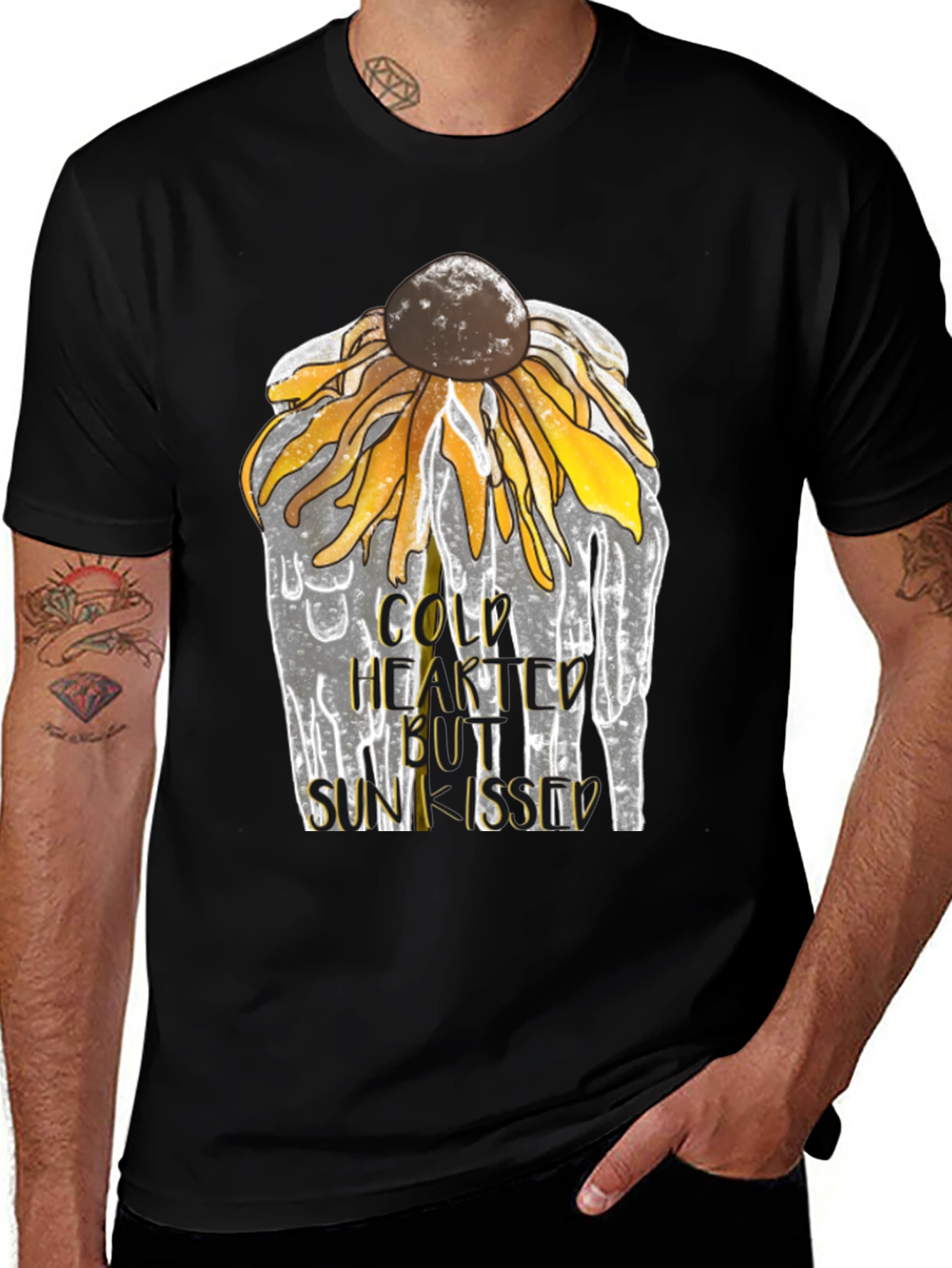 Variant 26 of Cold Hearted Sun-Kissed Black T-Shirt