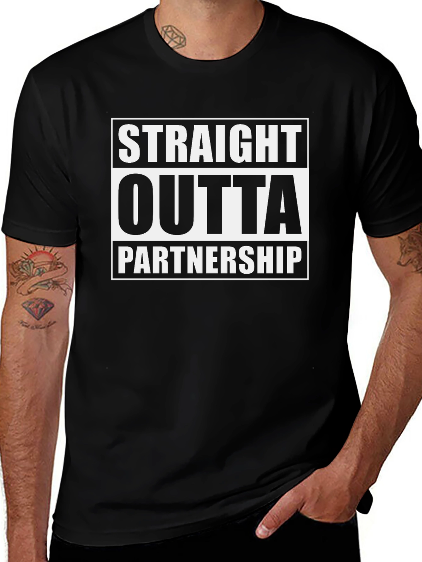 Variant 25 of Straight Outta Partnership Black T-Shirt