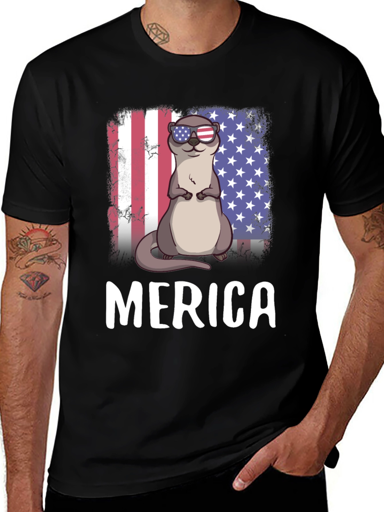 Patriotic Otter "Merica" T-Shirt