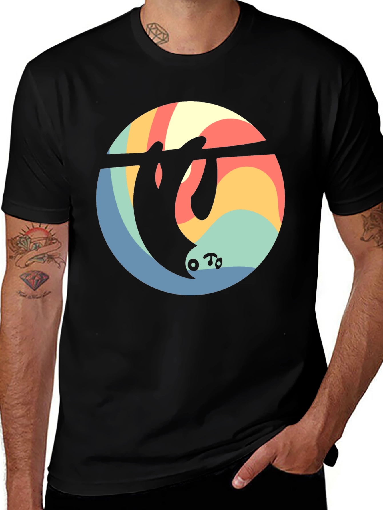 Variant 15 of Retro Sloth Graphic Tee - Comfort Fit