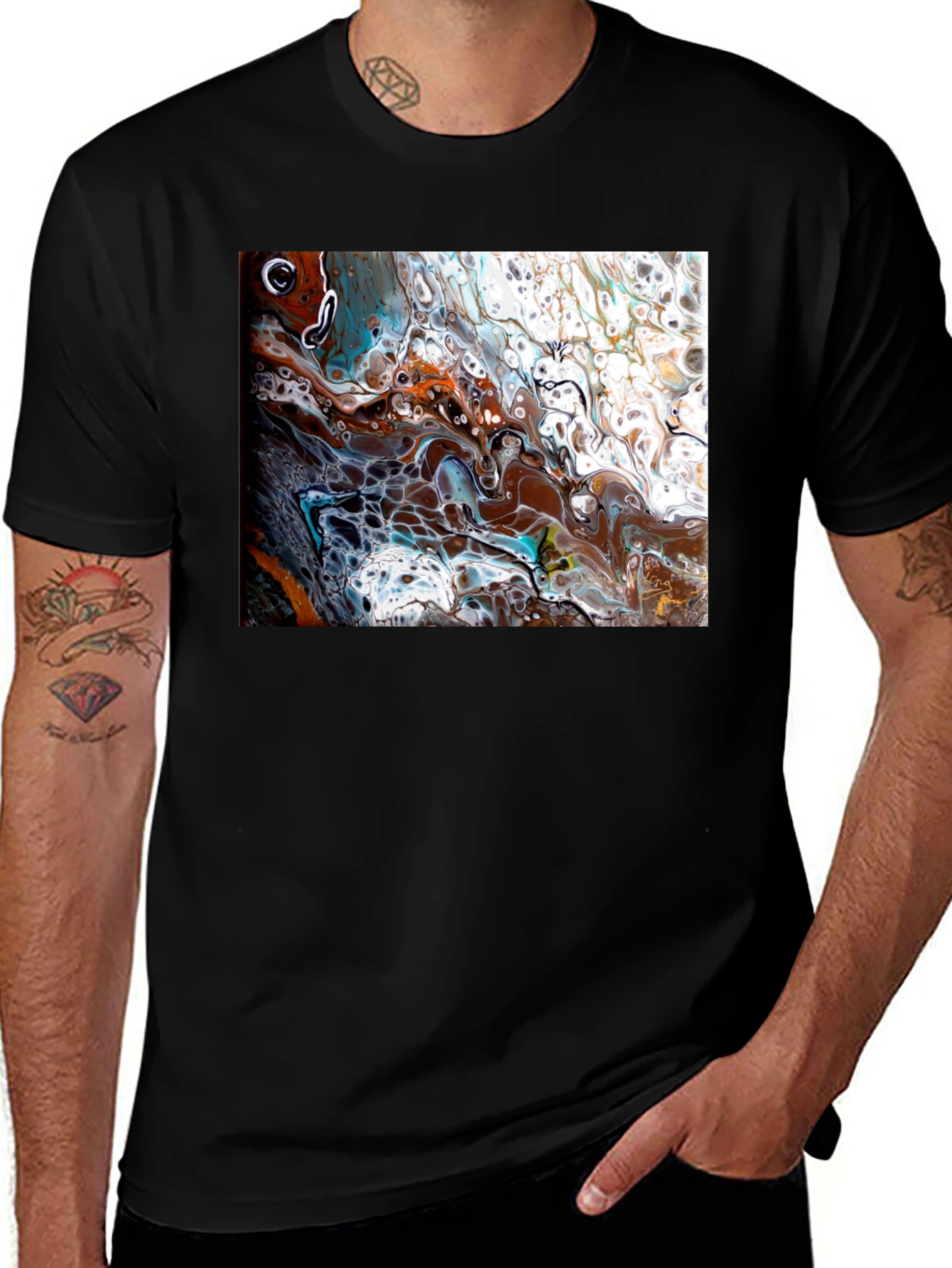 Variant 29 of Abstract Fluid Art Graphic Tee