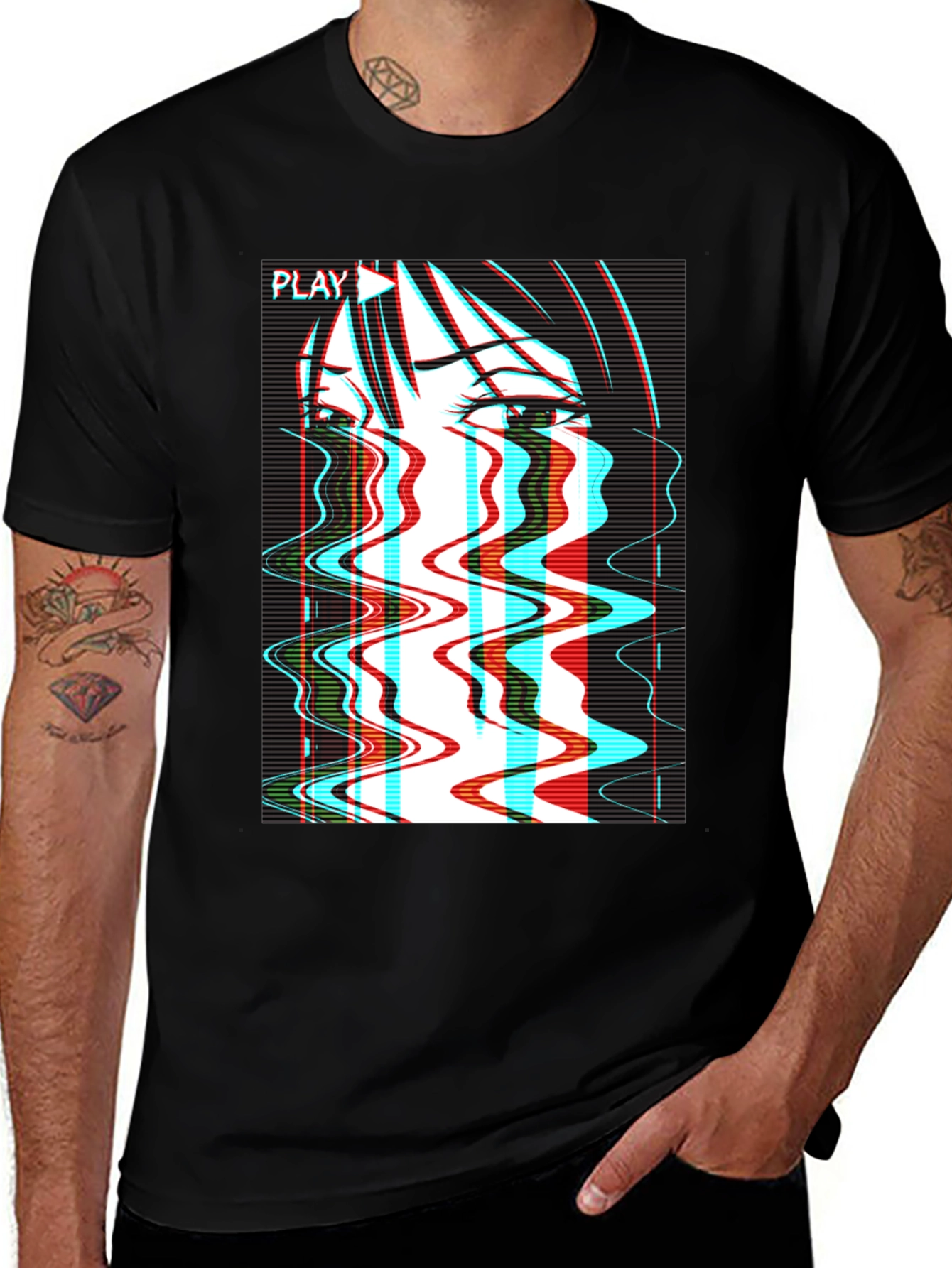 Variant 26 of Glitch Anime T-Shirt - Vaporwave Aesthetic