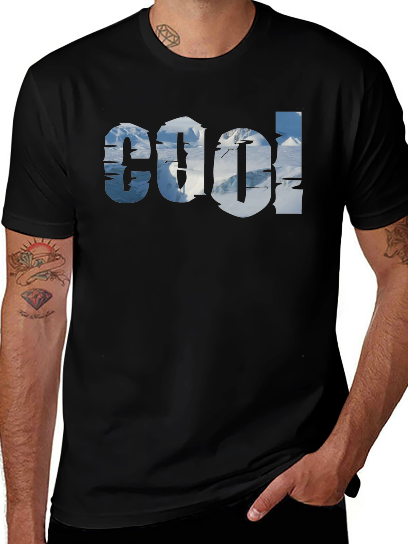 Variant 19 of Cool Mountain Graphic Tee - Black