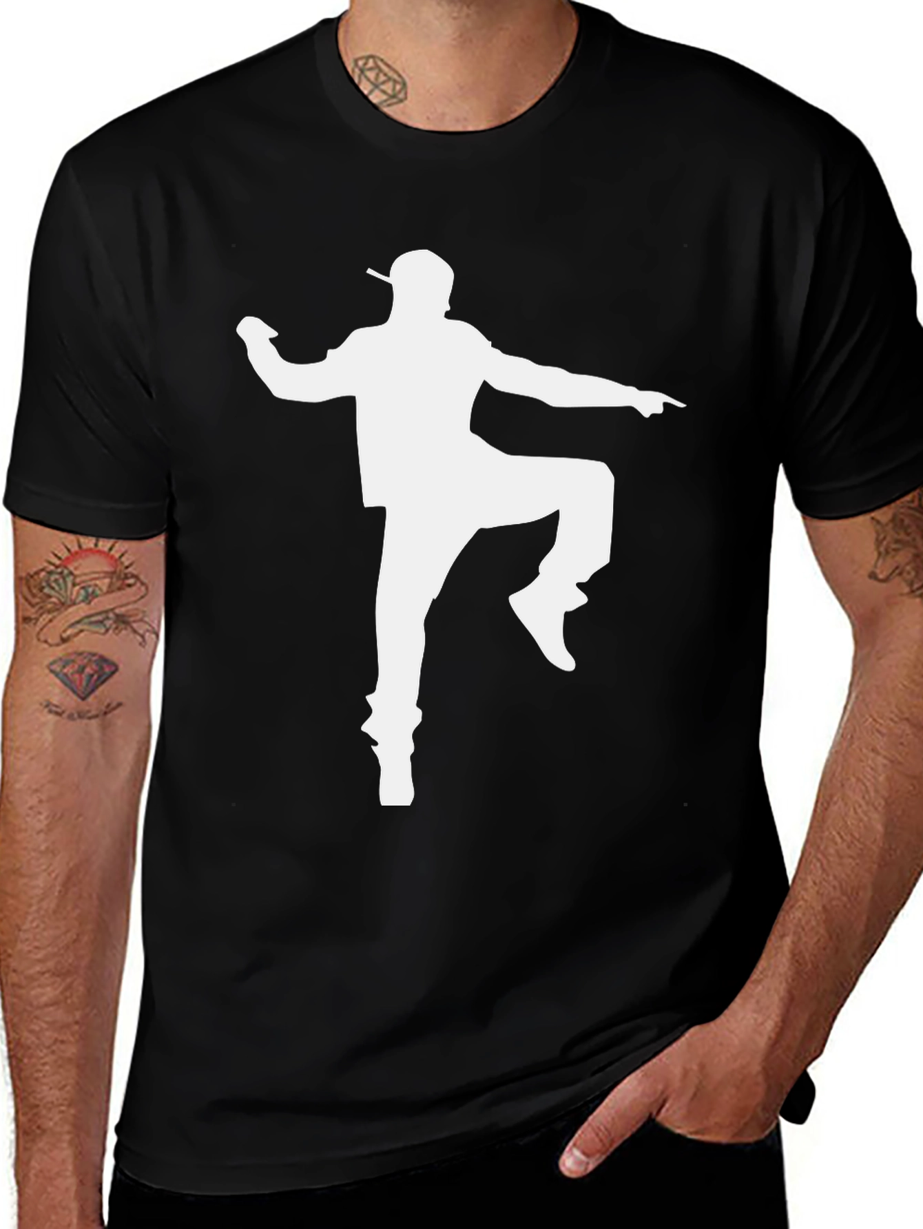 Variant 19 of Black T-Shirt with Dancer Graphic