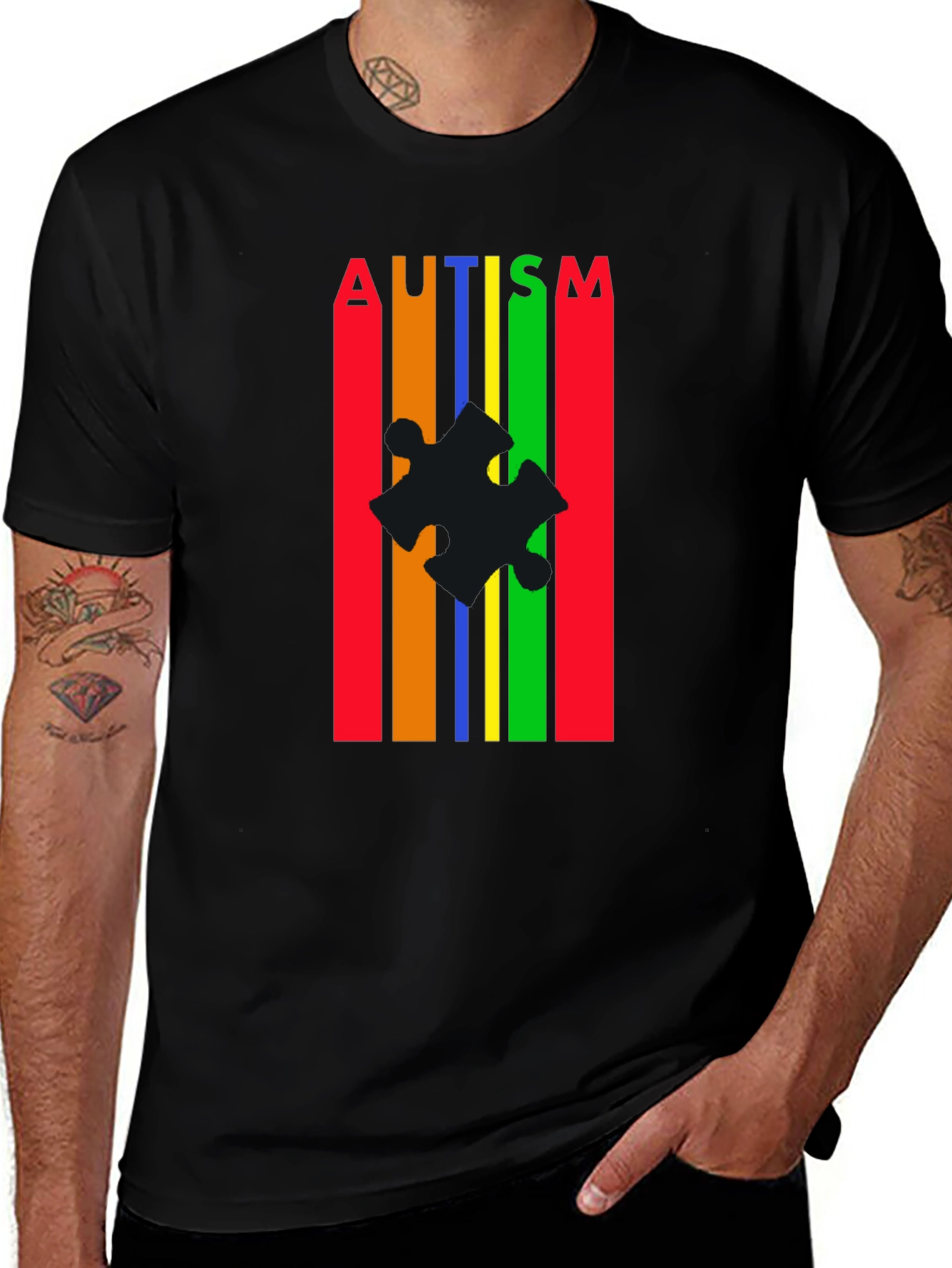 Autism Awareness Puzzle Piece Graphic T-Shirt