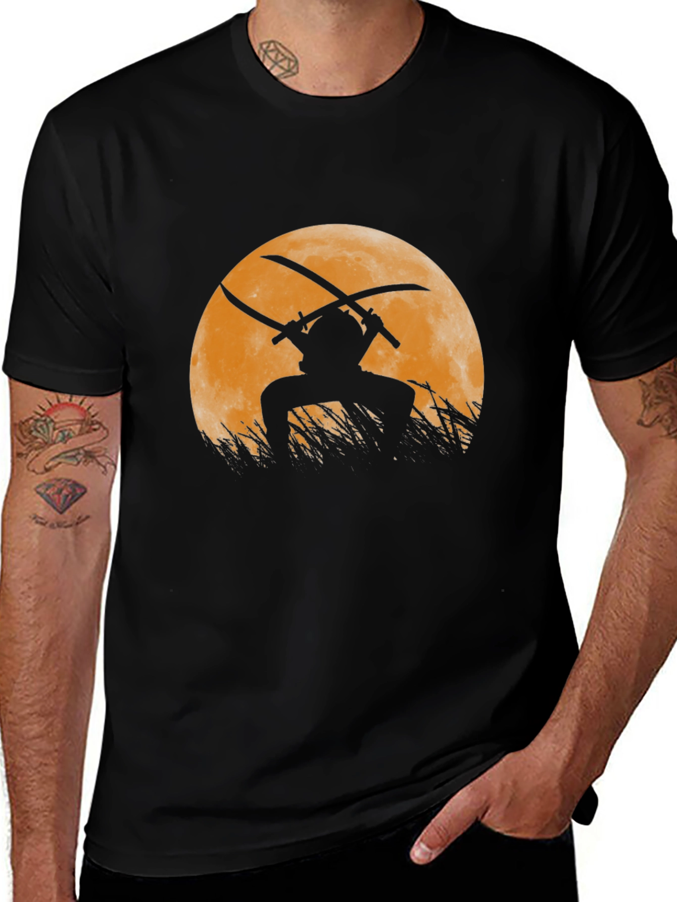 Variant 17 of Samurai Moon Graphic T-Shirt