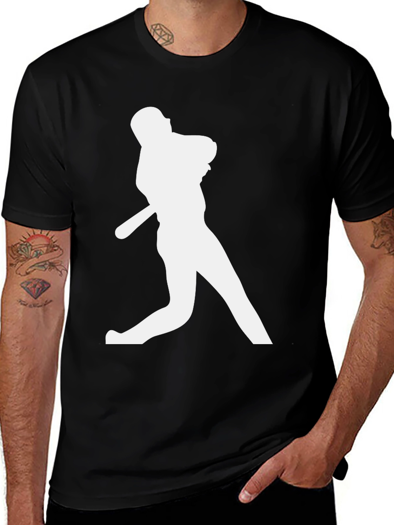 Variant 23 of Baseball Silhouette Black T-Shirt