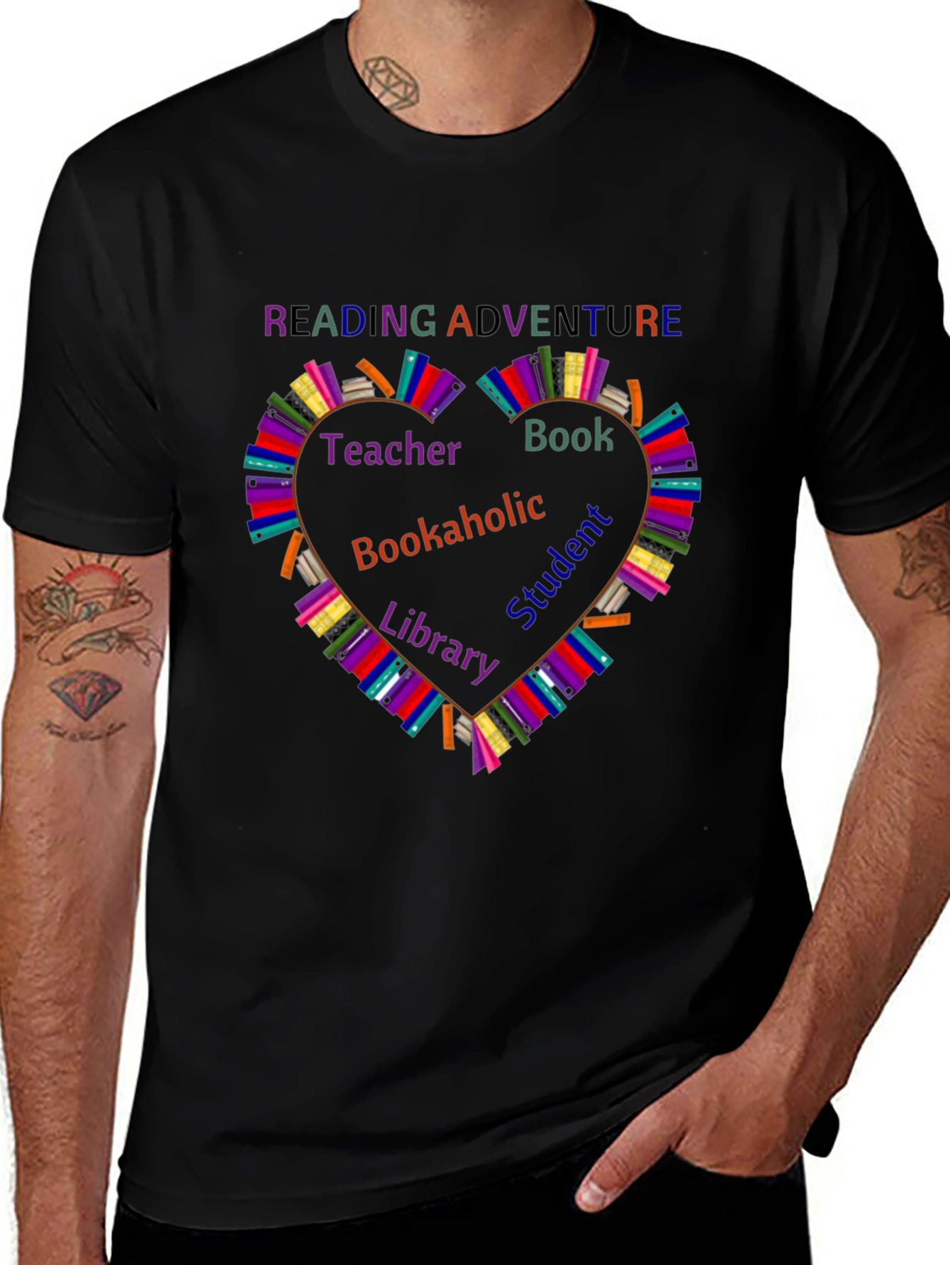 Reading Adventure T-Shirt - Book Lover's Heart Design