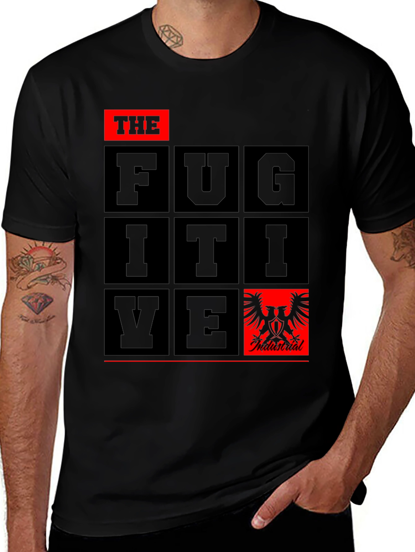 Variant 21 of The Fugitive Graphic Tee - Black Cotton