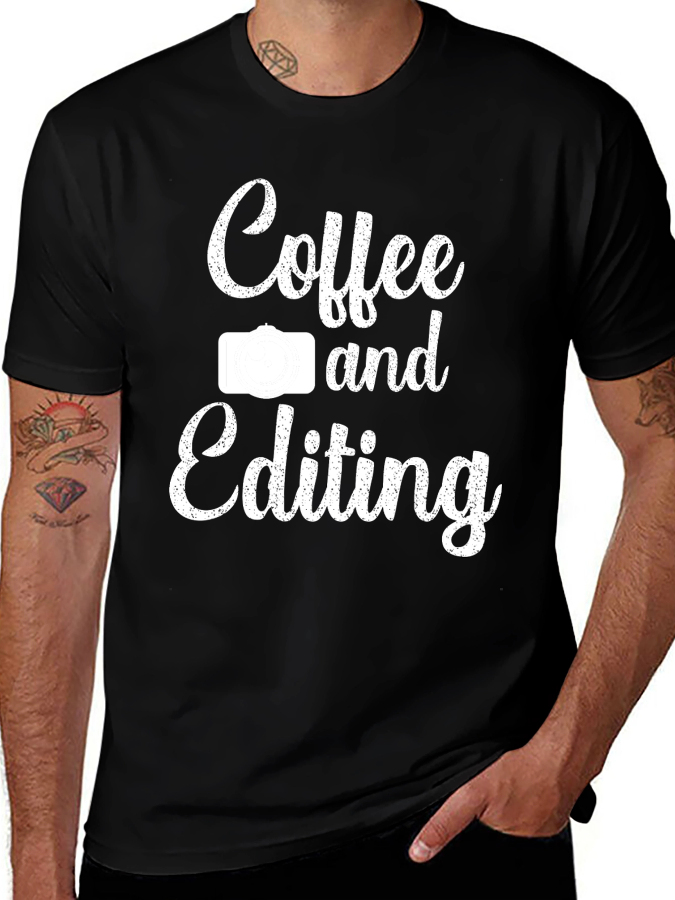 Variant 6 of Coffee & Editing T-Shirt - Photographer's Graphic Tee
