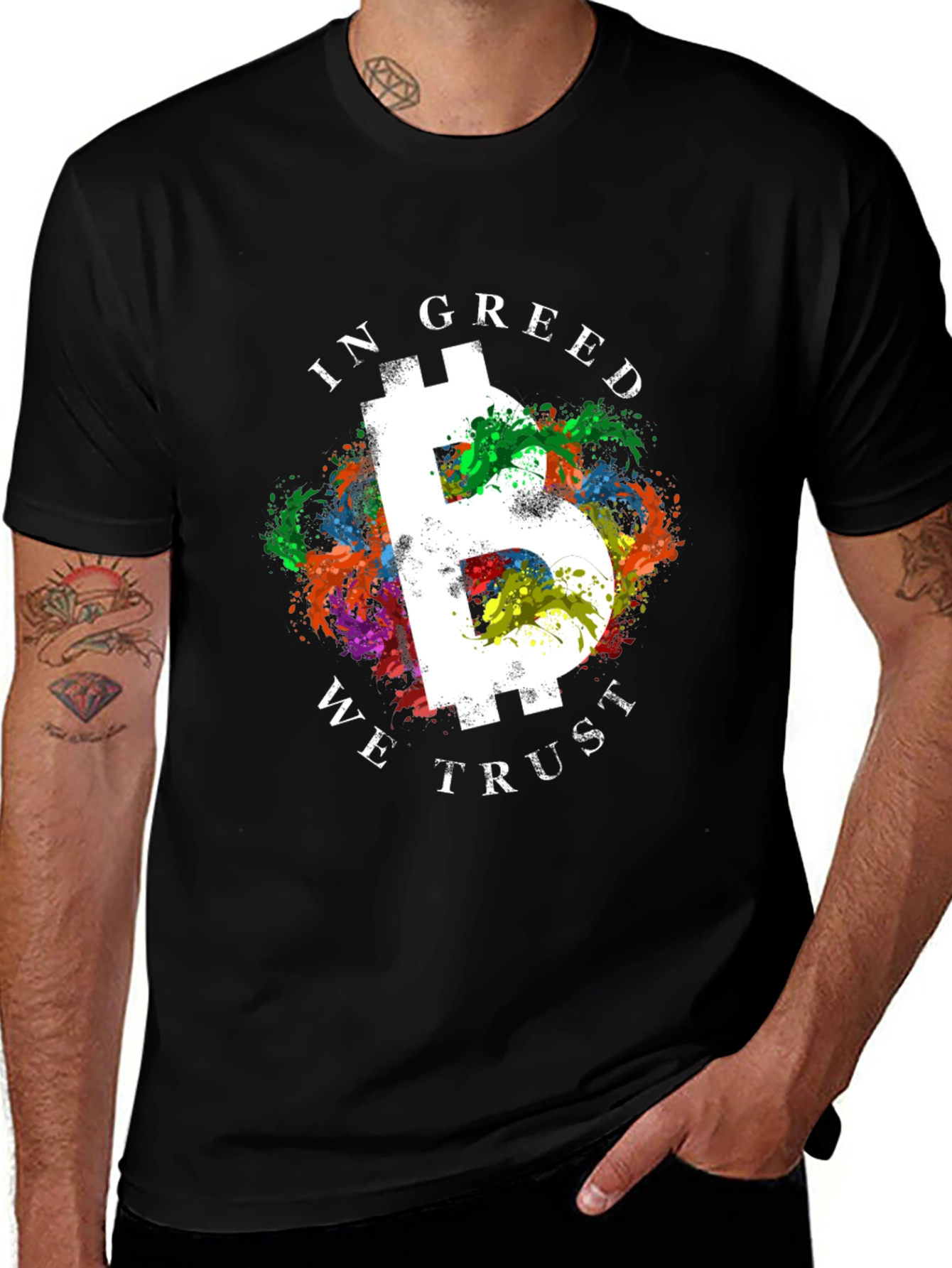 Variant 7 of Bitcoin In Greed We Trust Black T-Shirt